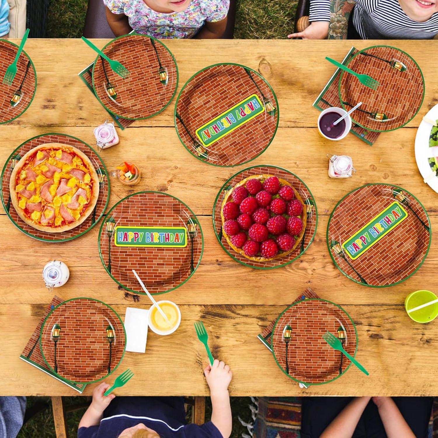 Juego de Vajilla Desechable Grencian 96 Piezas Cumpleaños Sésamo