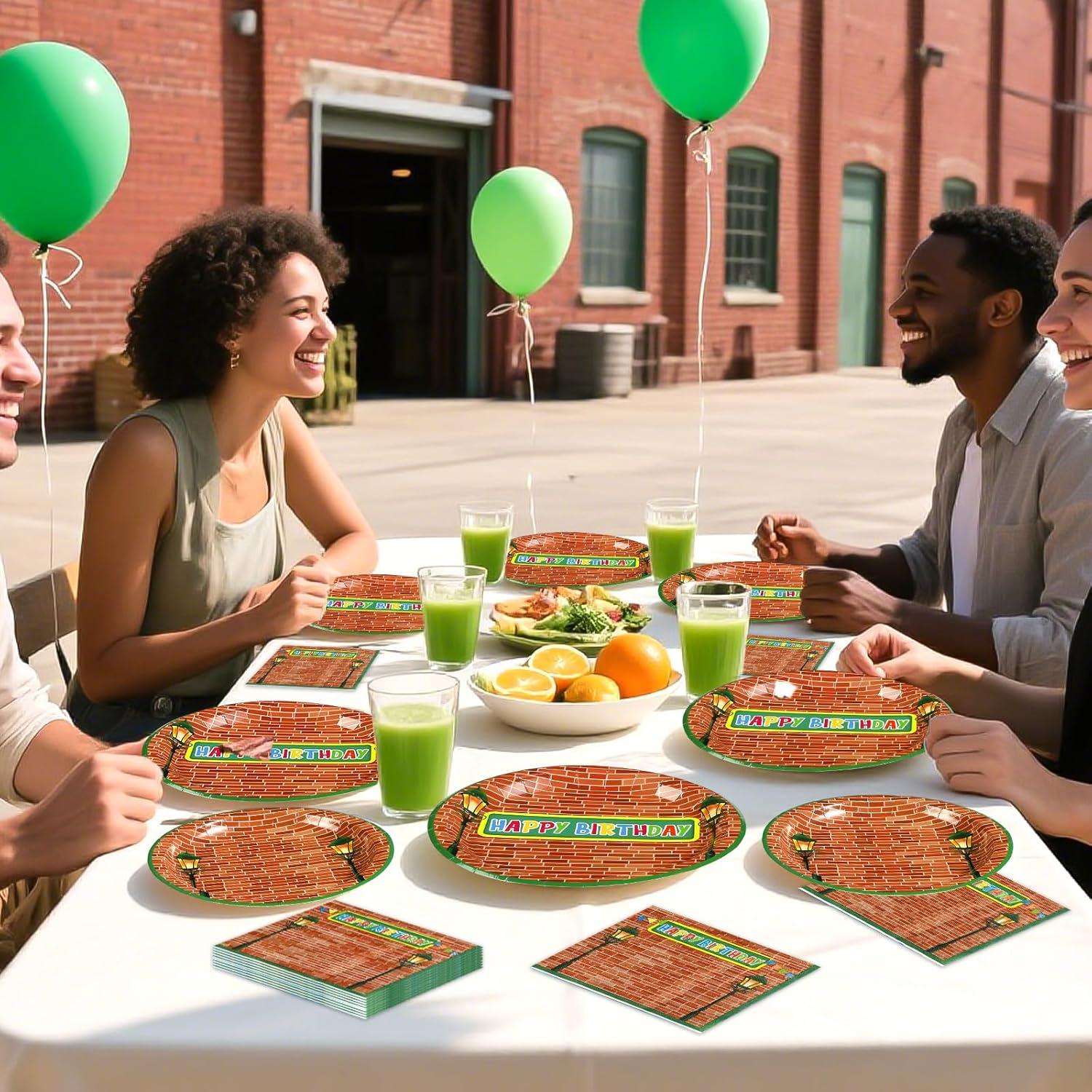 Juego de Vajilla Desechable Grencian 96 Piezas Cumpleaños Sésamo