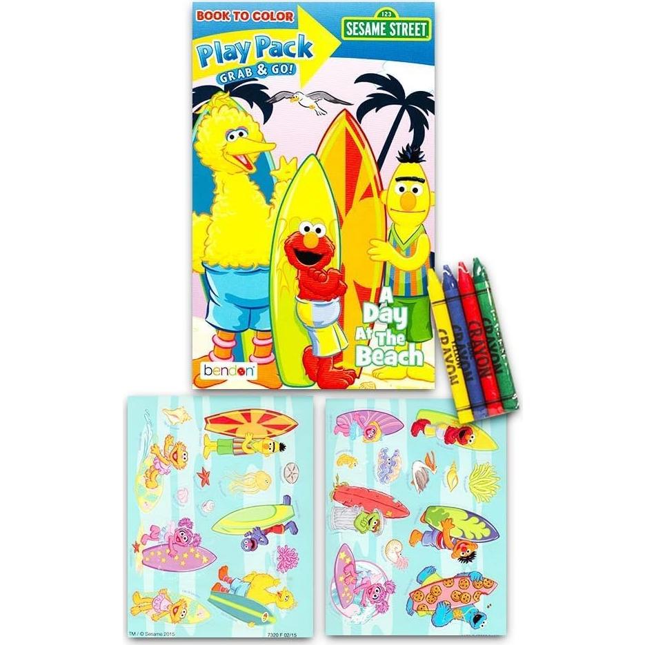 Conjunto de Libros para Colorear Sesame Street - 2 Libros + Stickers