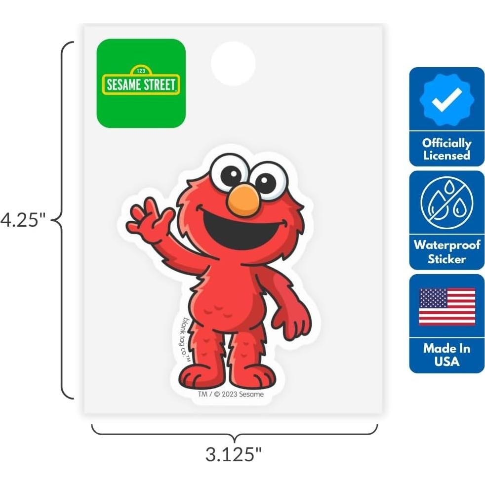 Calcomanías Impermeables Plaza Sésamo - Paquete de 5 Blank Tag Co.