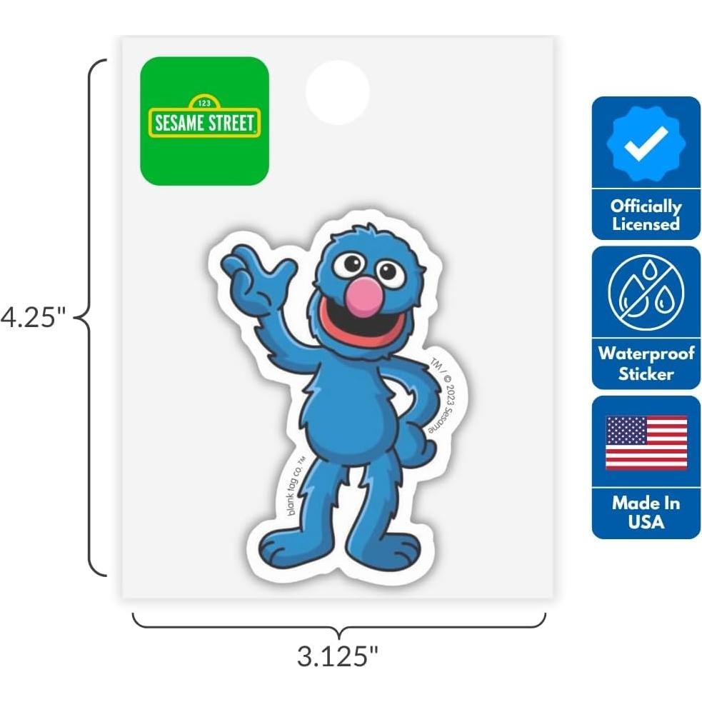 Calcomanías Impermeables Plaza Sésamo - Paquete de 5 Blank Tag Co.