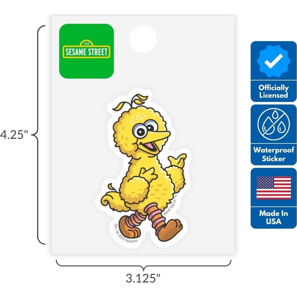 Calcomanías Impermeables Plaza Sésamo - Paquete de 5 Blank Tag Co.