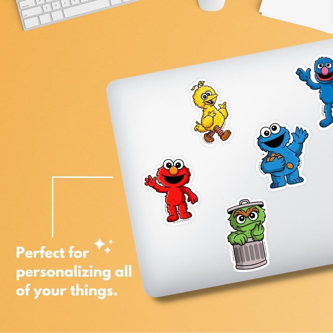 Calcomanías Impermeables Plaza Sésamo - Paquete de 5 Blank Tag Co.