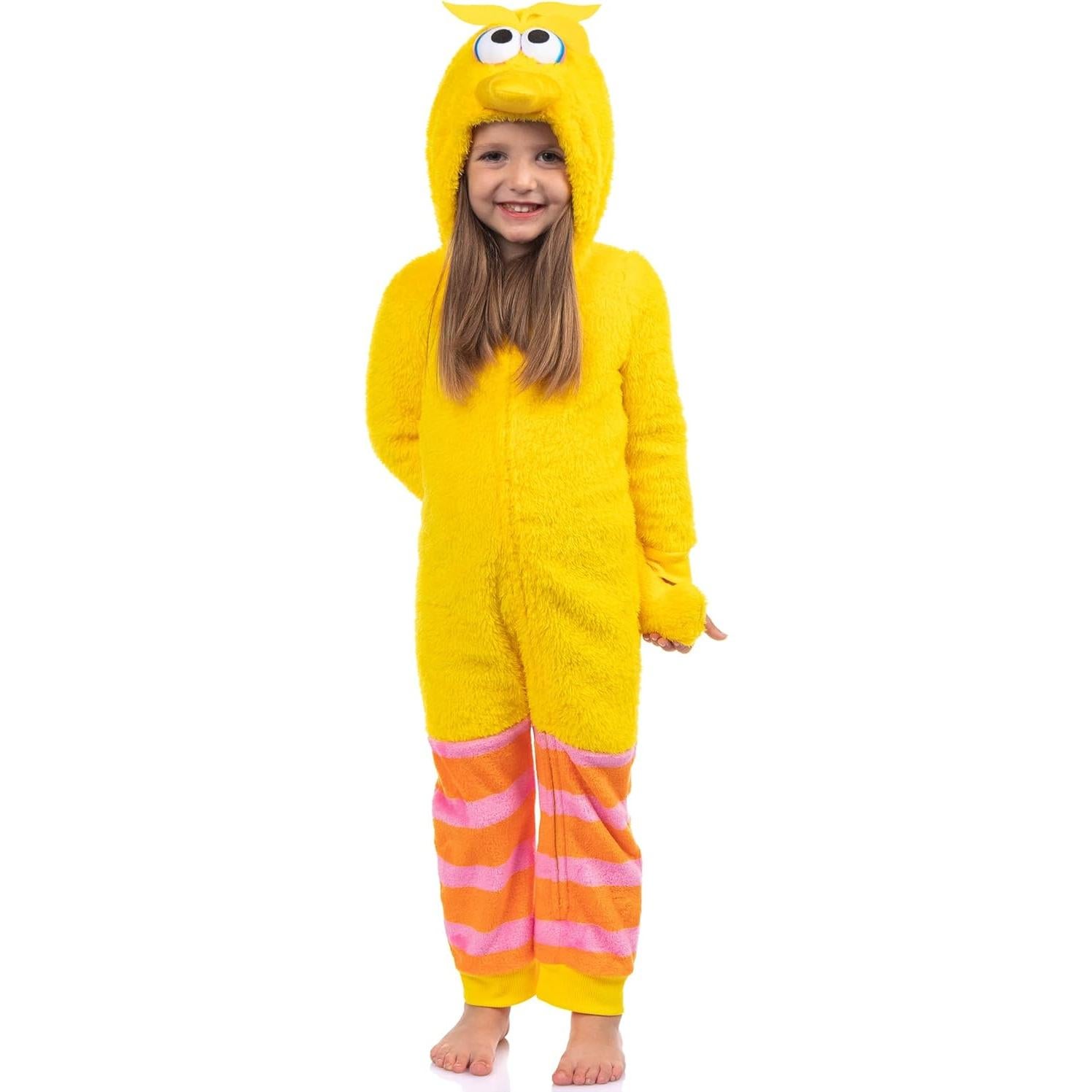 Mono Kigurumi Big Bird Plaza Sésamo para Niños 3T Amarillo