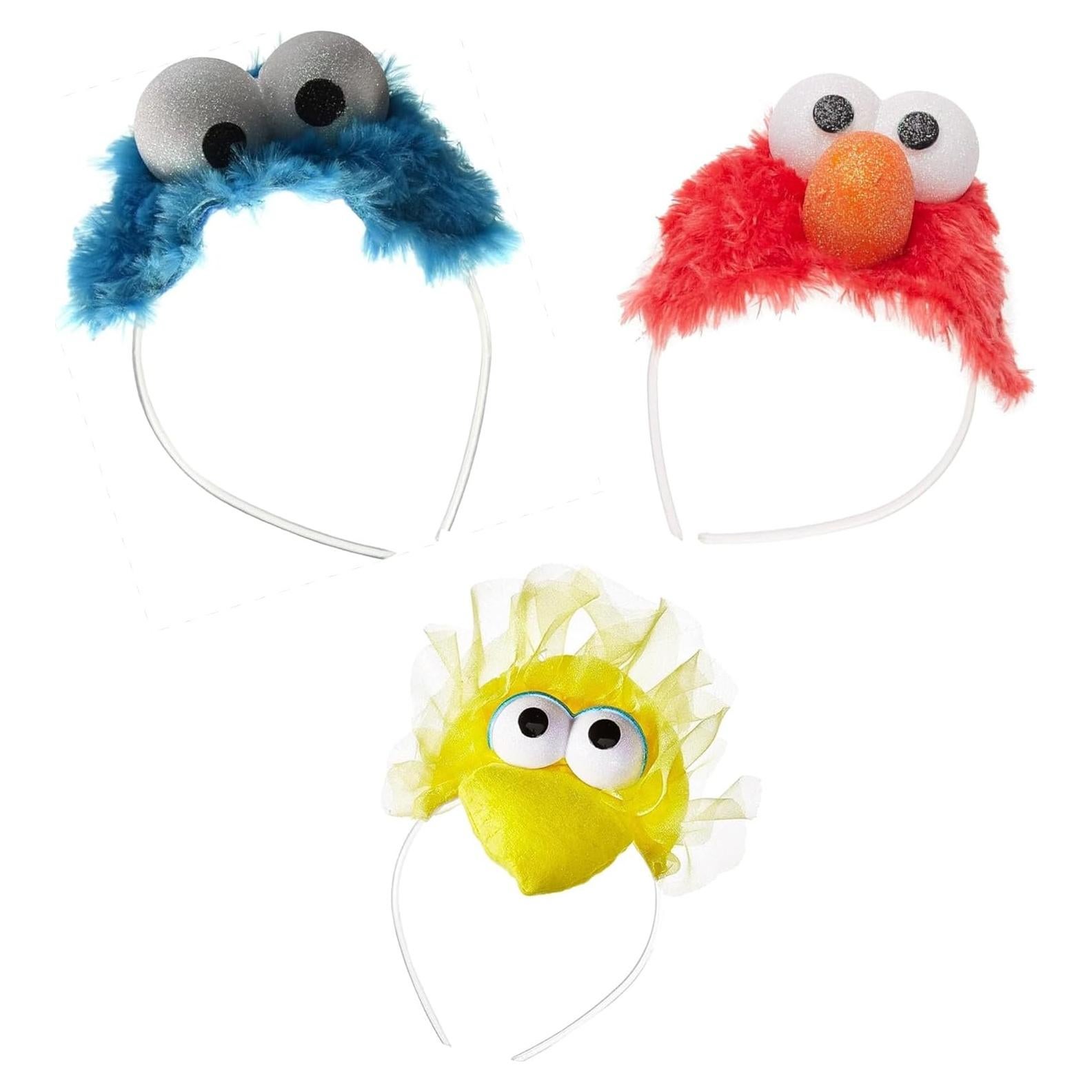 Diademas de Disfraz Oficial Plaza Sésamo - Cookie Monster, Elmo, Big Bird