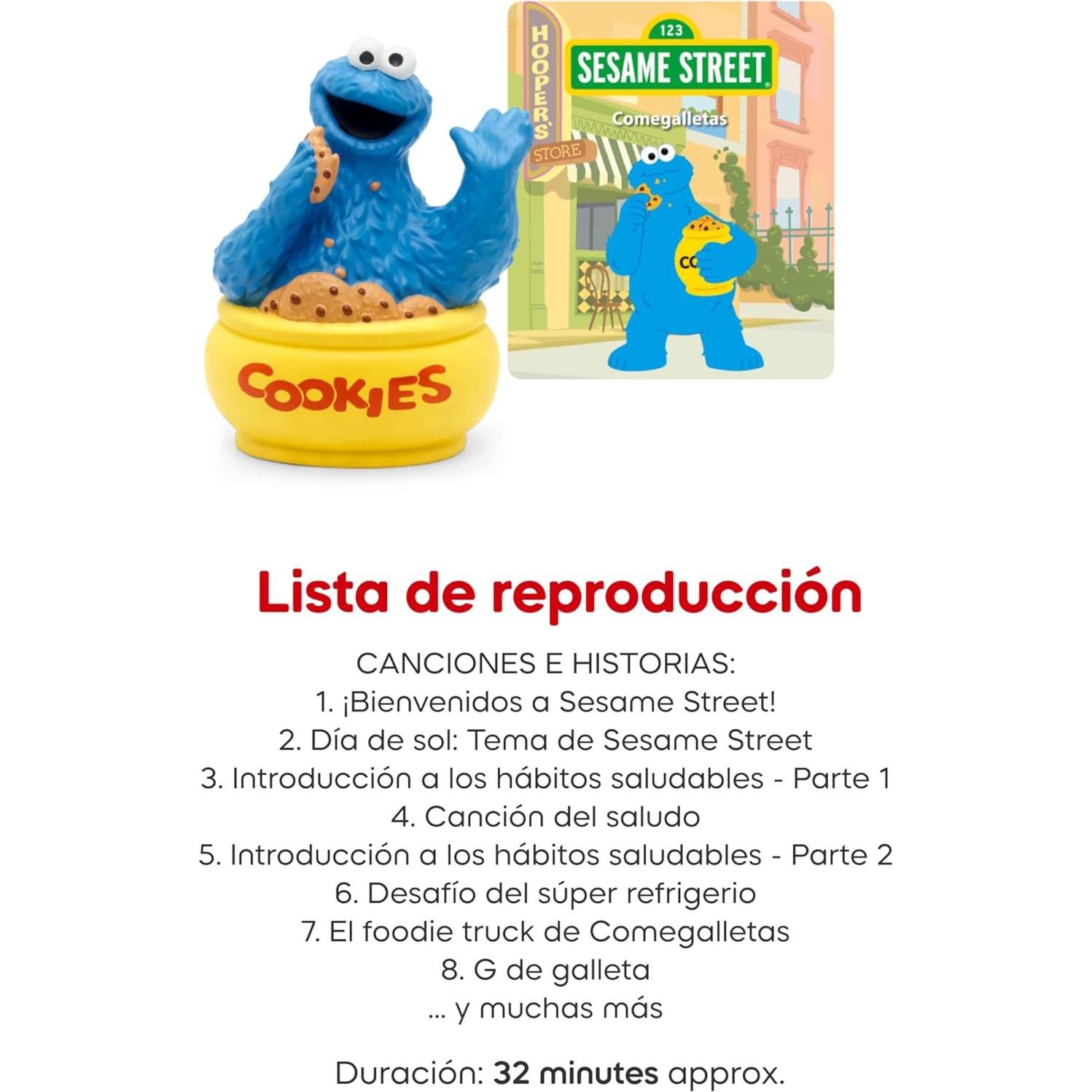 Figurita de Juguete Cookie Monster Tonies - 15 Canciones en Español