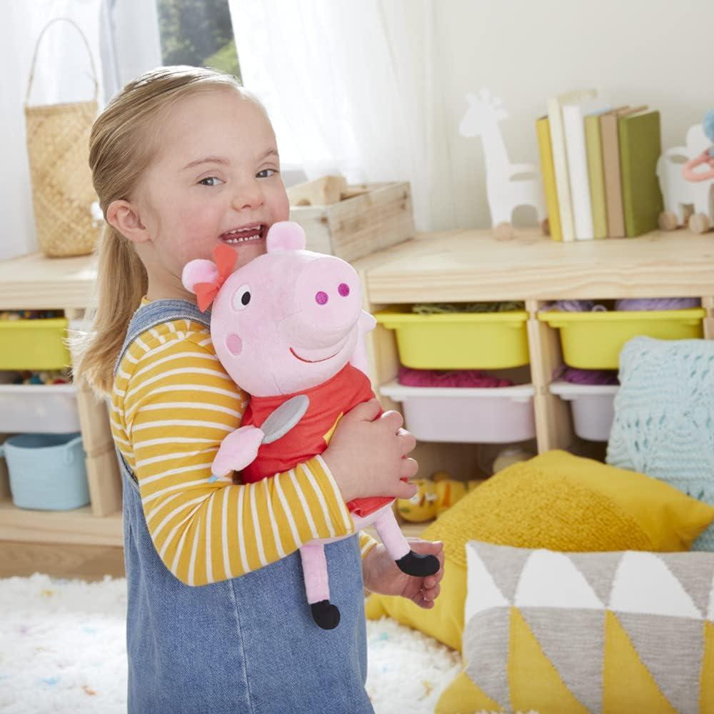 Peppa Pig Juguete de Peluche Cantante 28 cm con Vestido Rojo