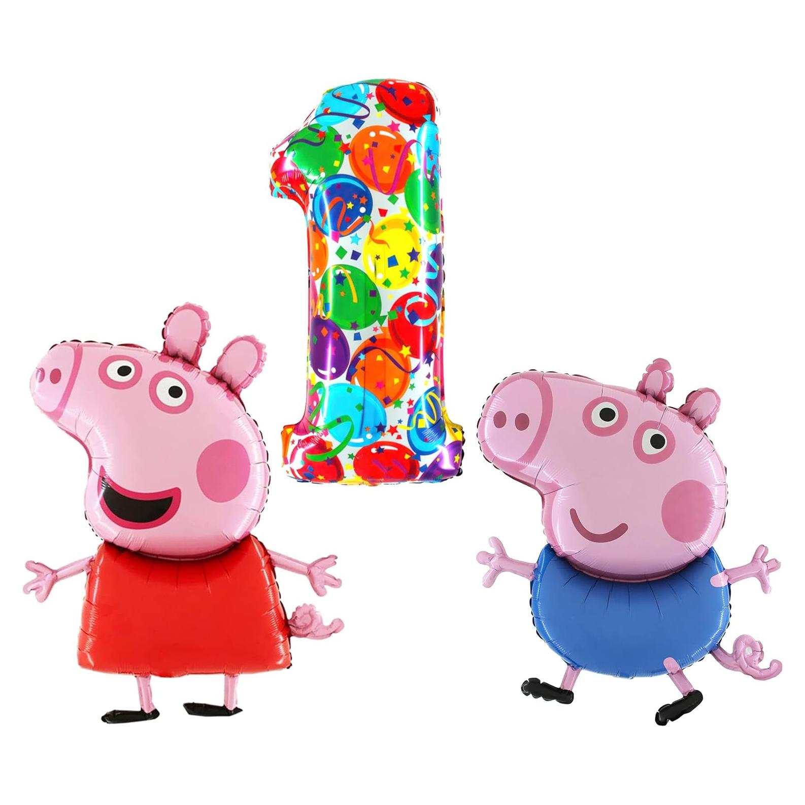 Paquete de globos Peppa Pig Toyland - 2 globos 93.98 cm y 1 globo 101.6 cm