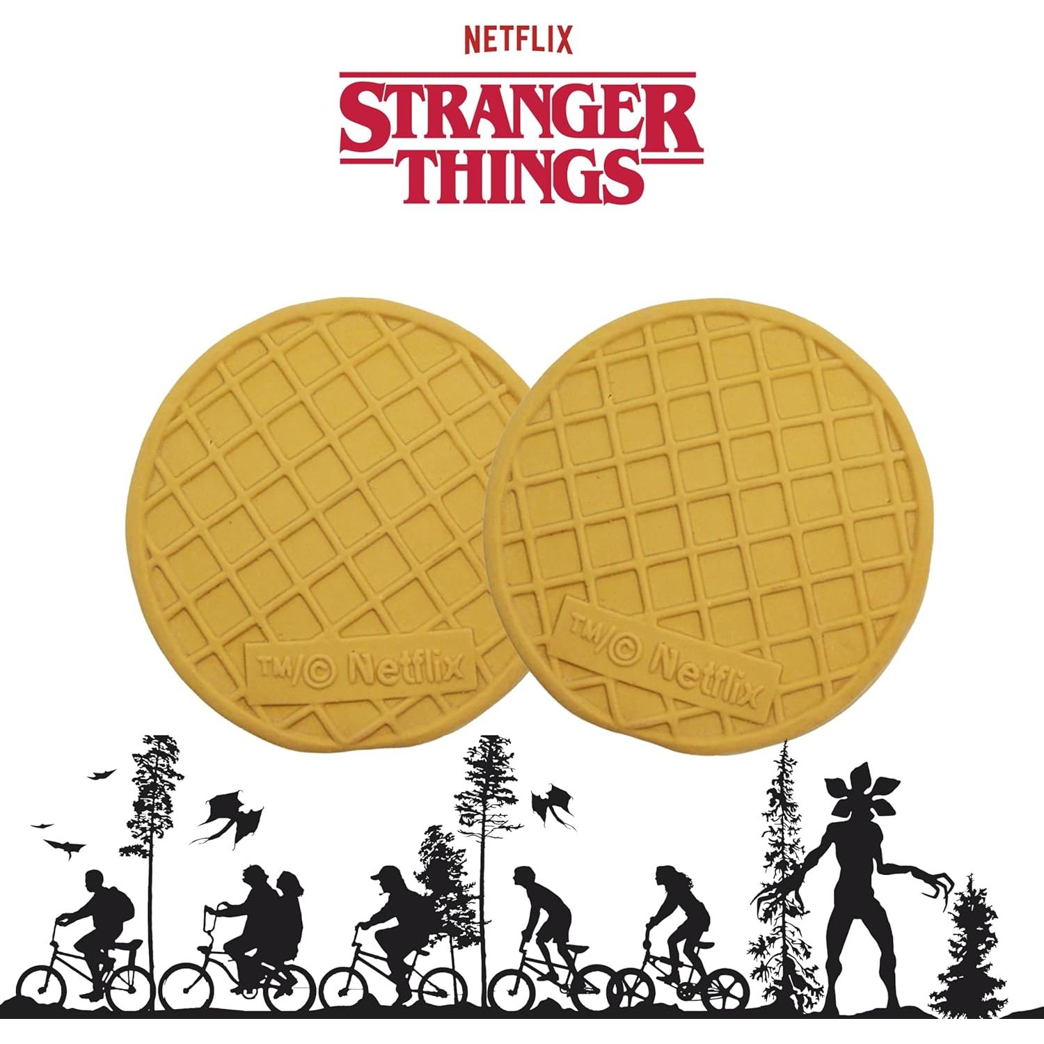 design LAB, Inc. Stranger Things Official Merchandise | Chew Toys for Dogs | 2-Pack Rubber Toy Waffles | Collectible Dog Toy Squeaks for Interactive Play