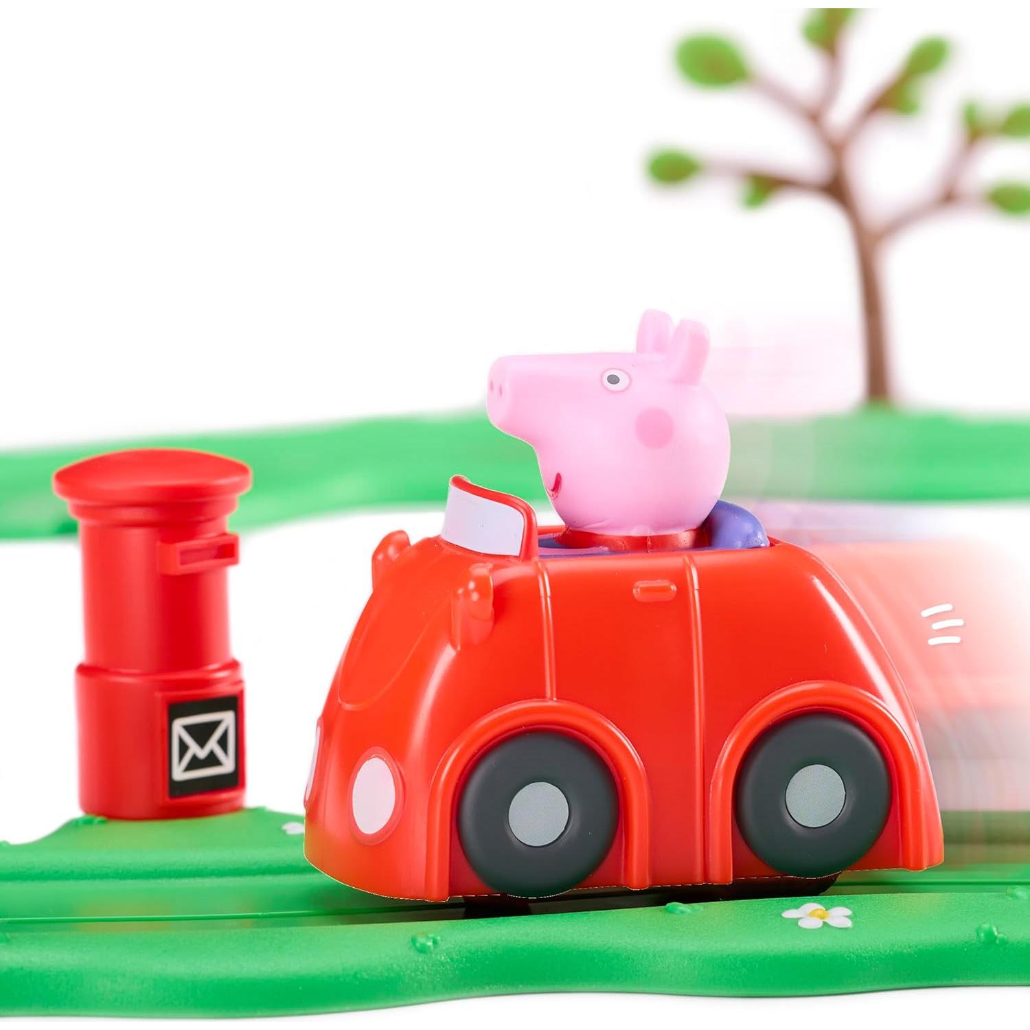 Conjunto de Coche Rojo Peppa Pig Whizz Around con Pista