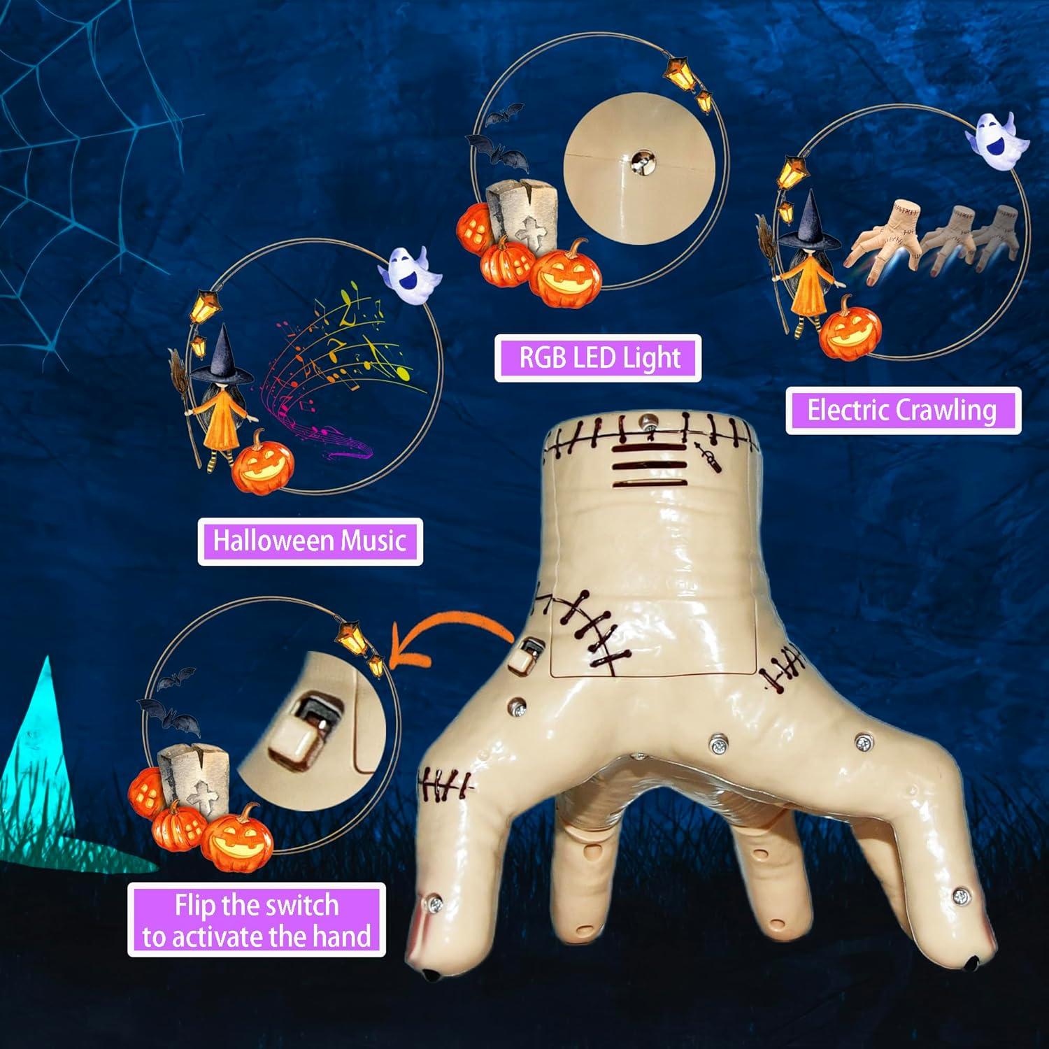 Mano Falsa Eléctrica Halloween Sandy - Juguete Espeluznante
