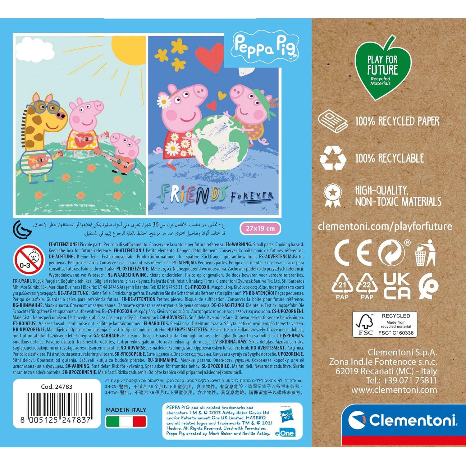 Puzzle Infantil Clementoni Peppa Pig 2 x 20 Piezas 27x19cm