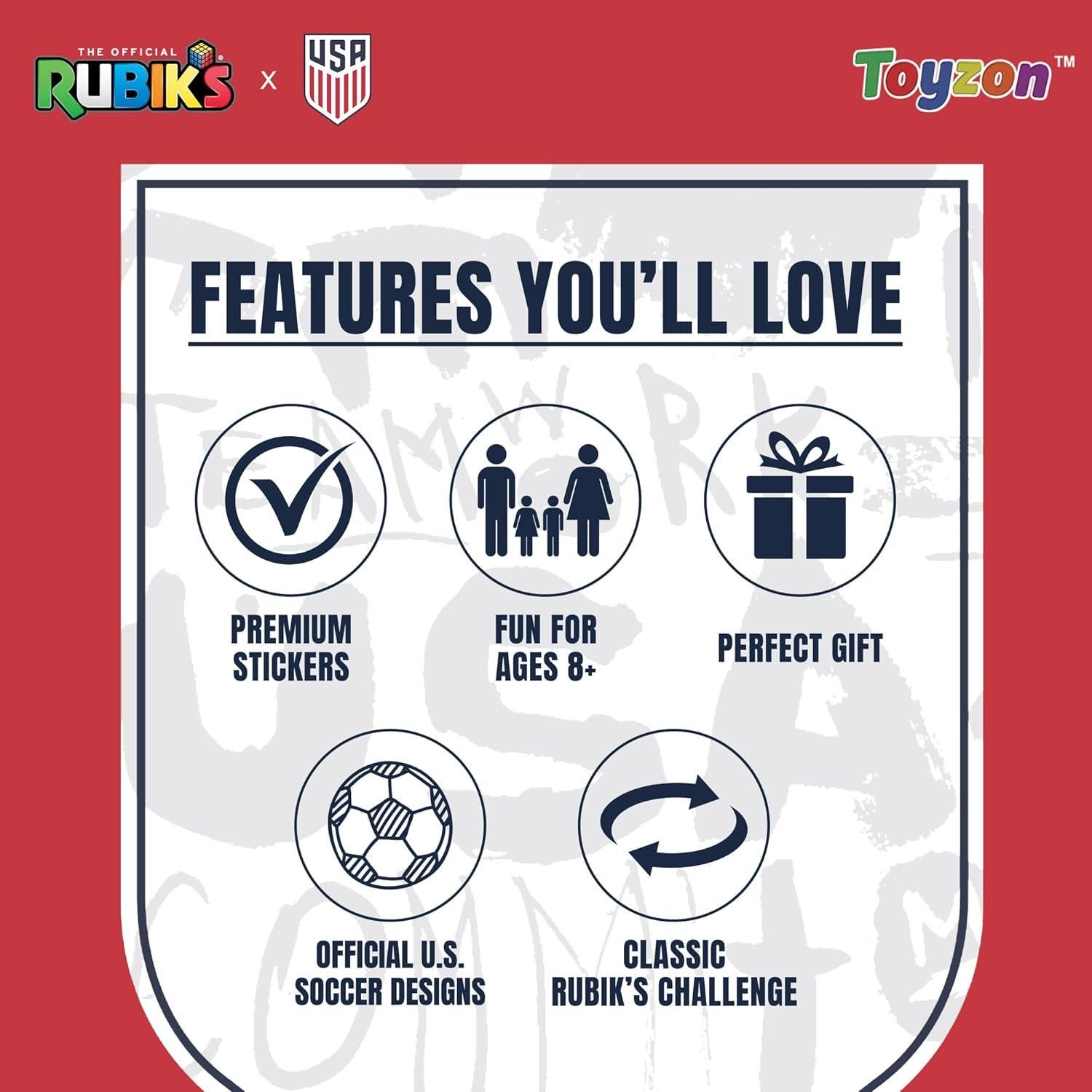 Cubo Rubik 3x3 U.S. Soccer - Cubo de Velocidad Temático