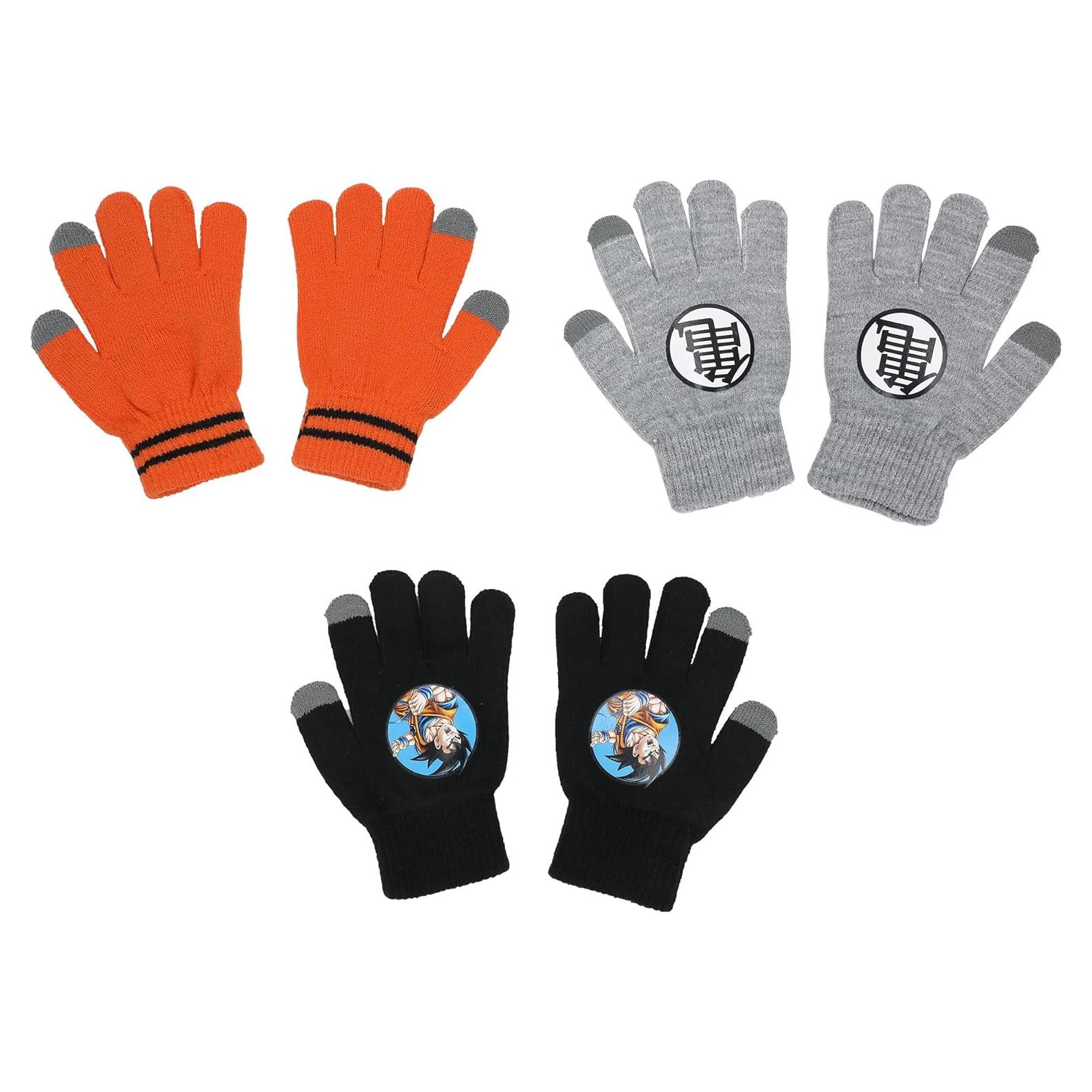 Guantes de invierno para niños Dragon Ball Z Goku - Set de 3