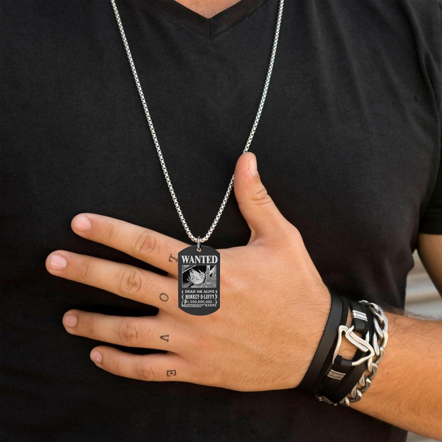 Colgante de Se Busca One Piece - Acero Inoxidable 70cm