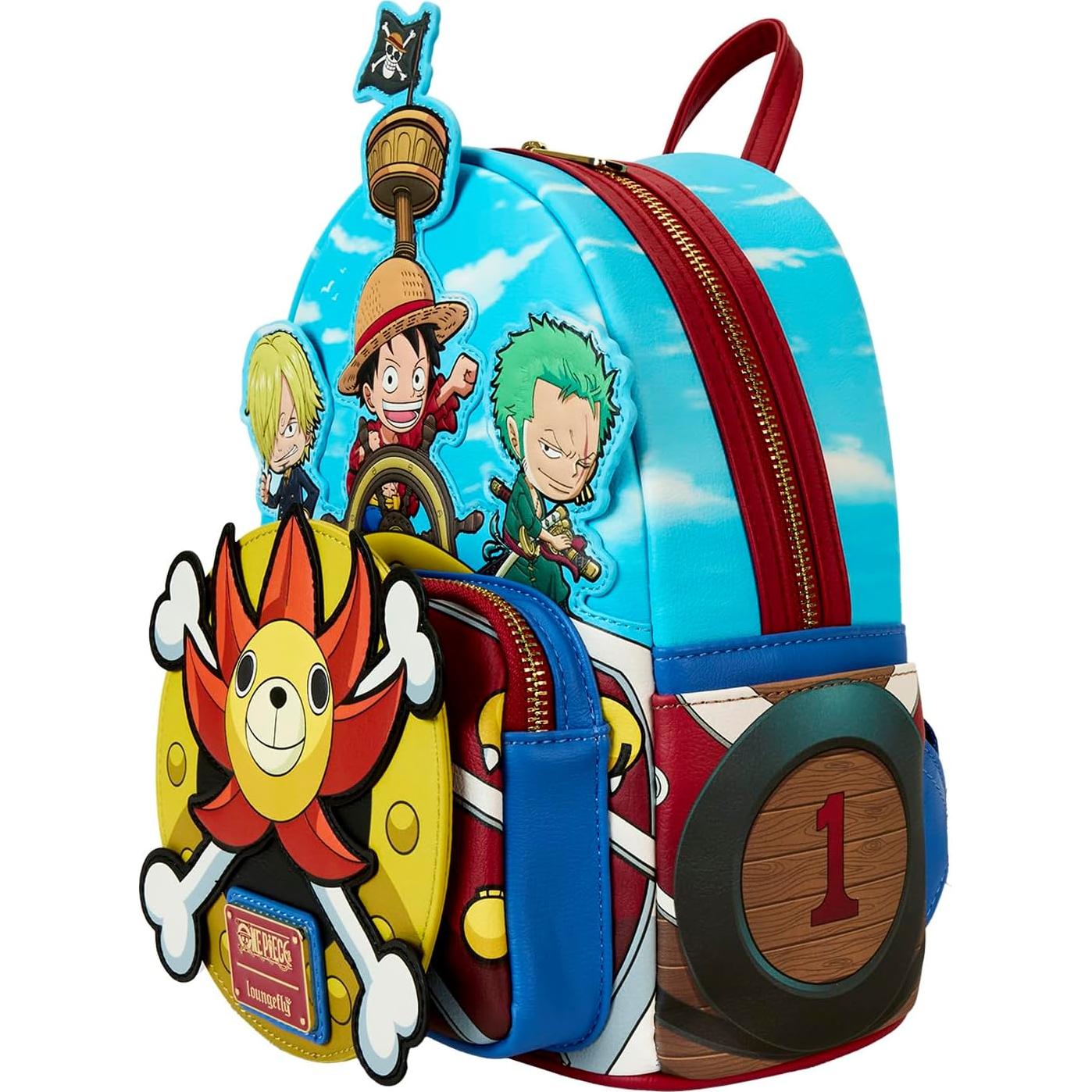 Mochila Mini Loungefly One Piece Thousand Sunny 22.86x11.43x26.67cm