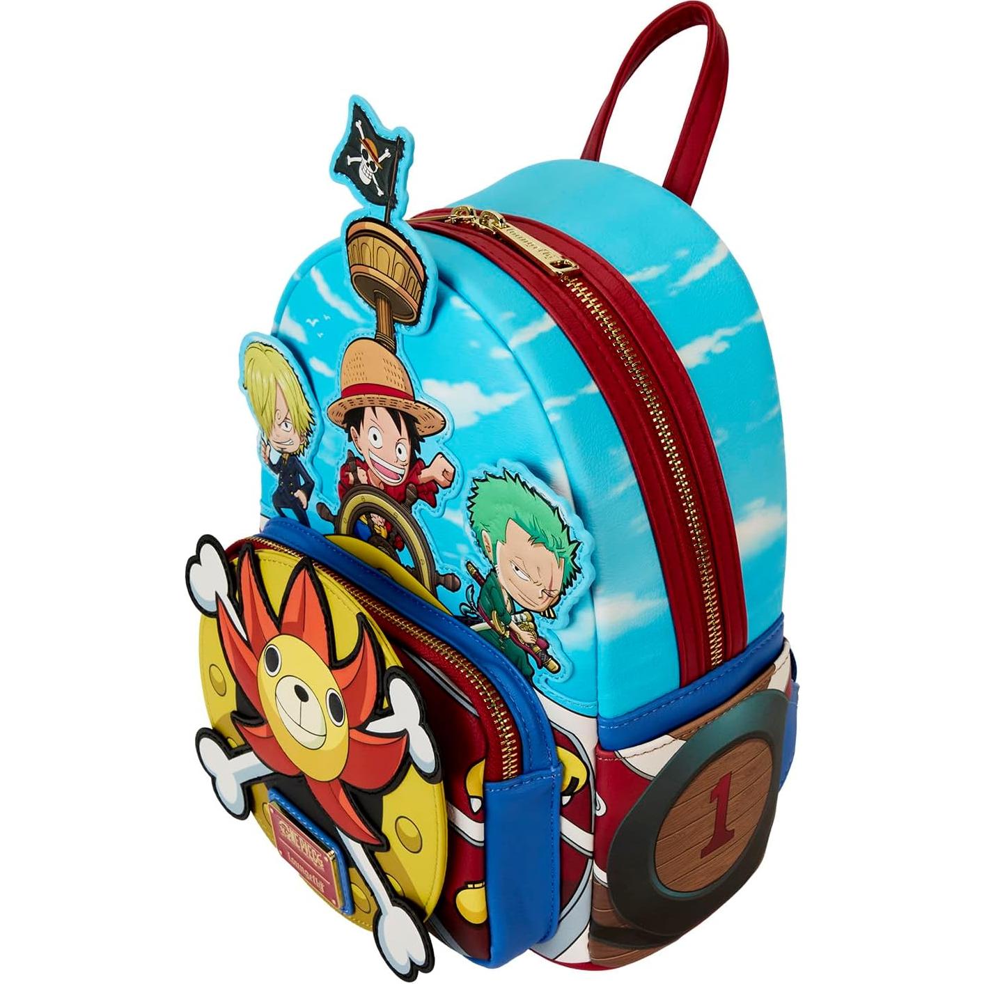 Mochila Mini Loungefly One Piece Thousand Sunny 22.86x11.43x26.67cm