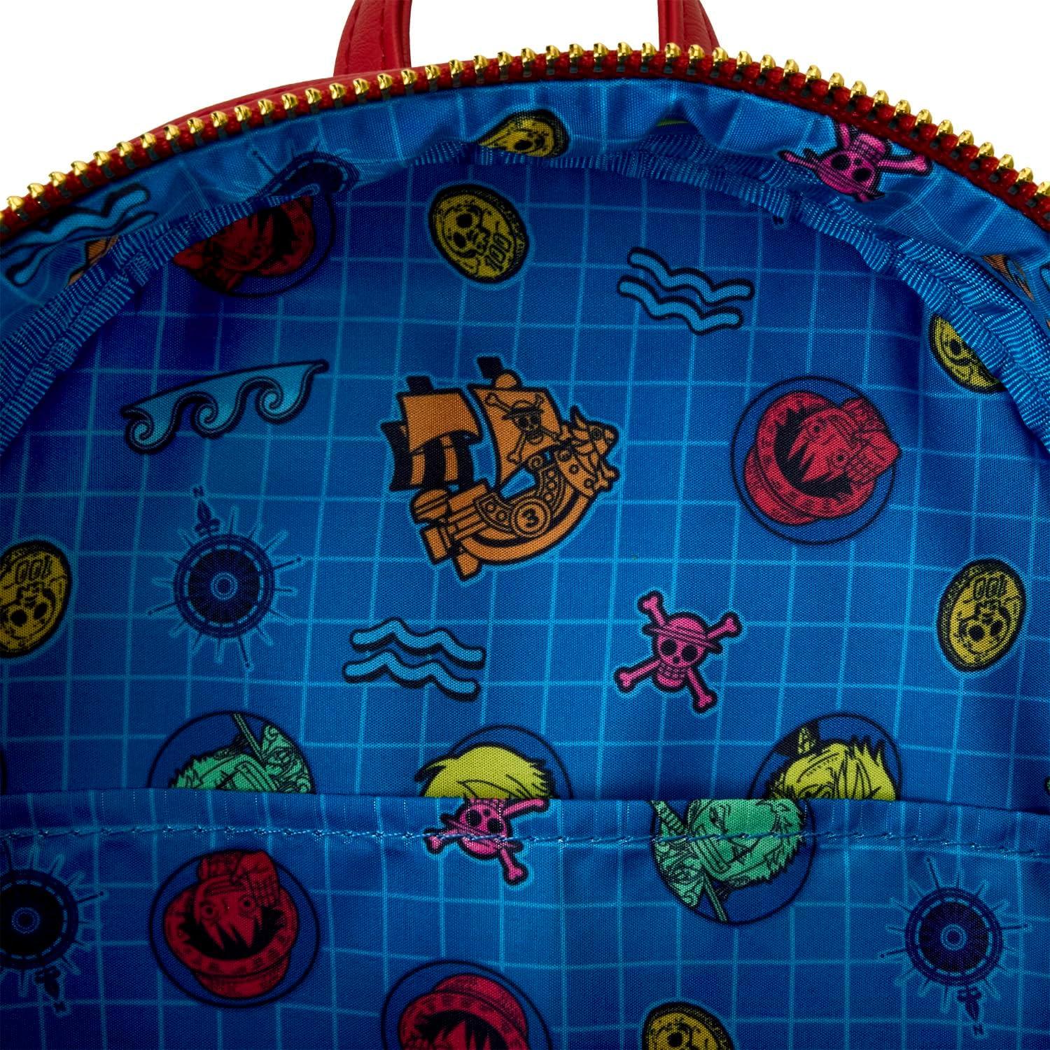 Mochila Mini Loungefly One Piece Thousand Sunny 22.86x11.43x26.67cm