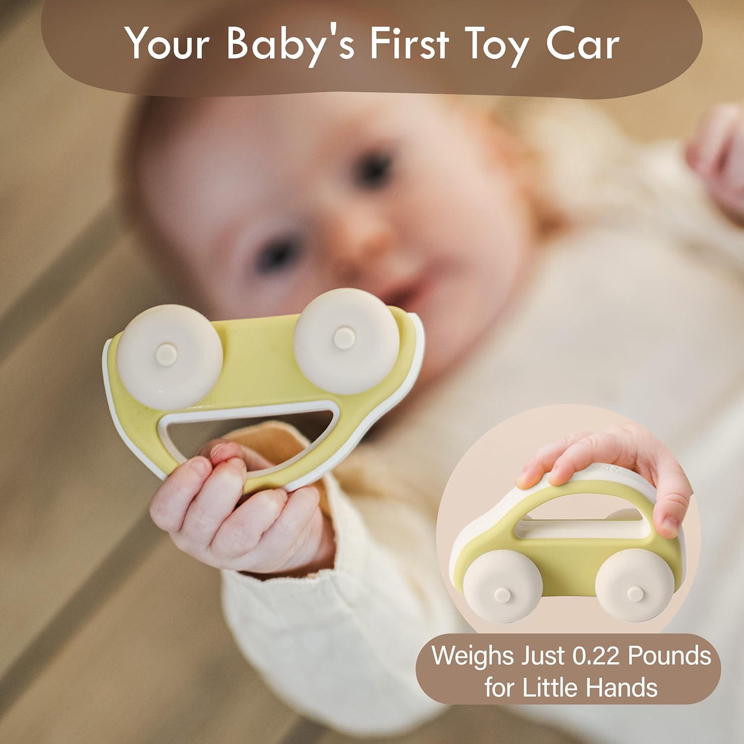 Juguetes de Silicona Moonkie para Bebés - Autos 3 Piezas 6+ Meses