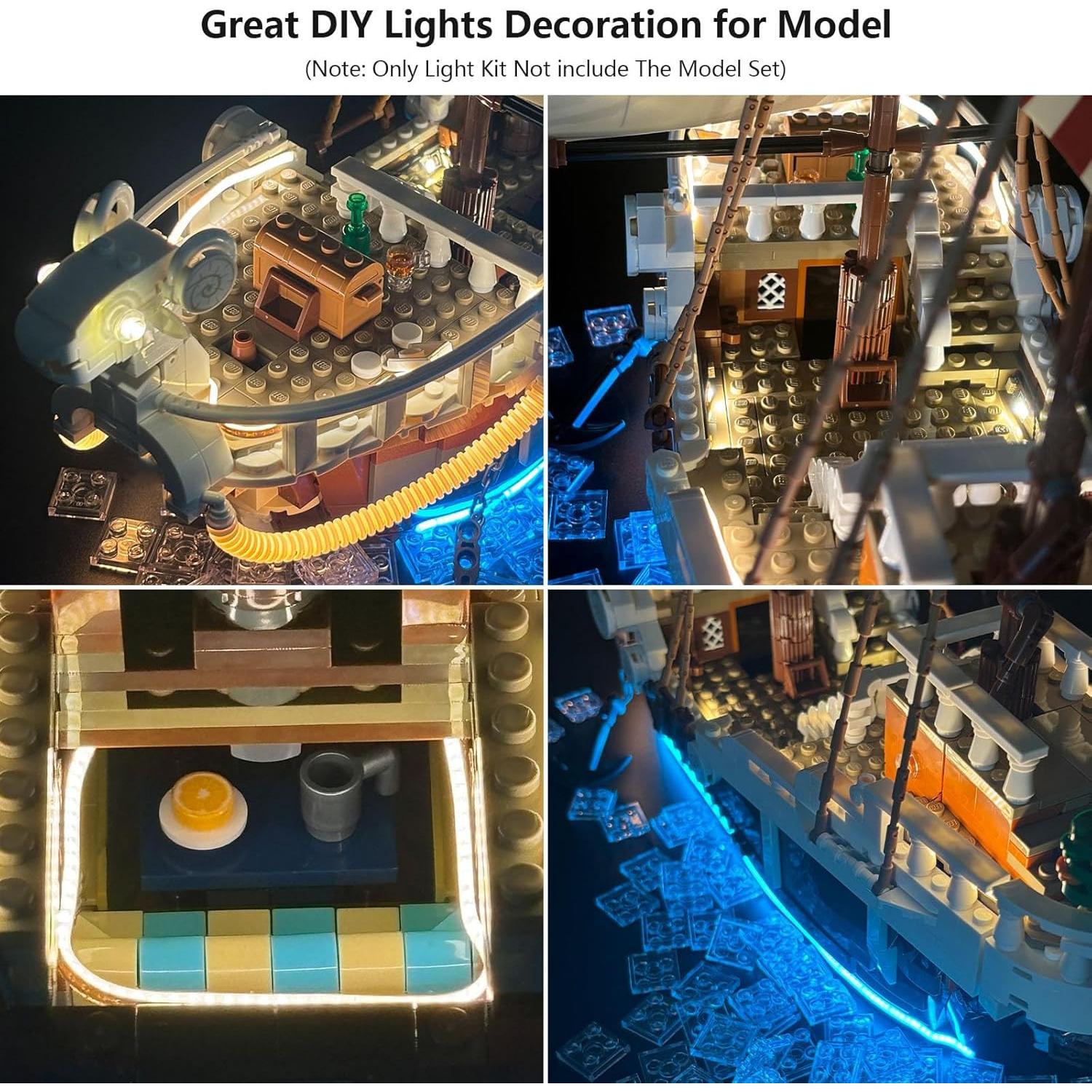 Kit de Luz LED BRIKGLOW para Lego 75639 El Going Merry