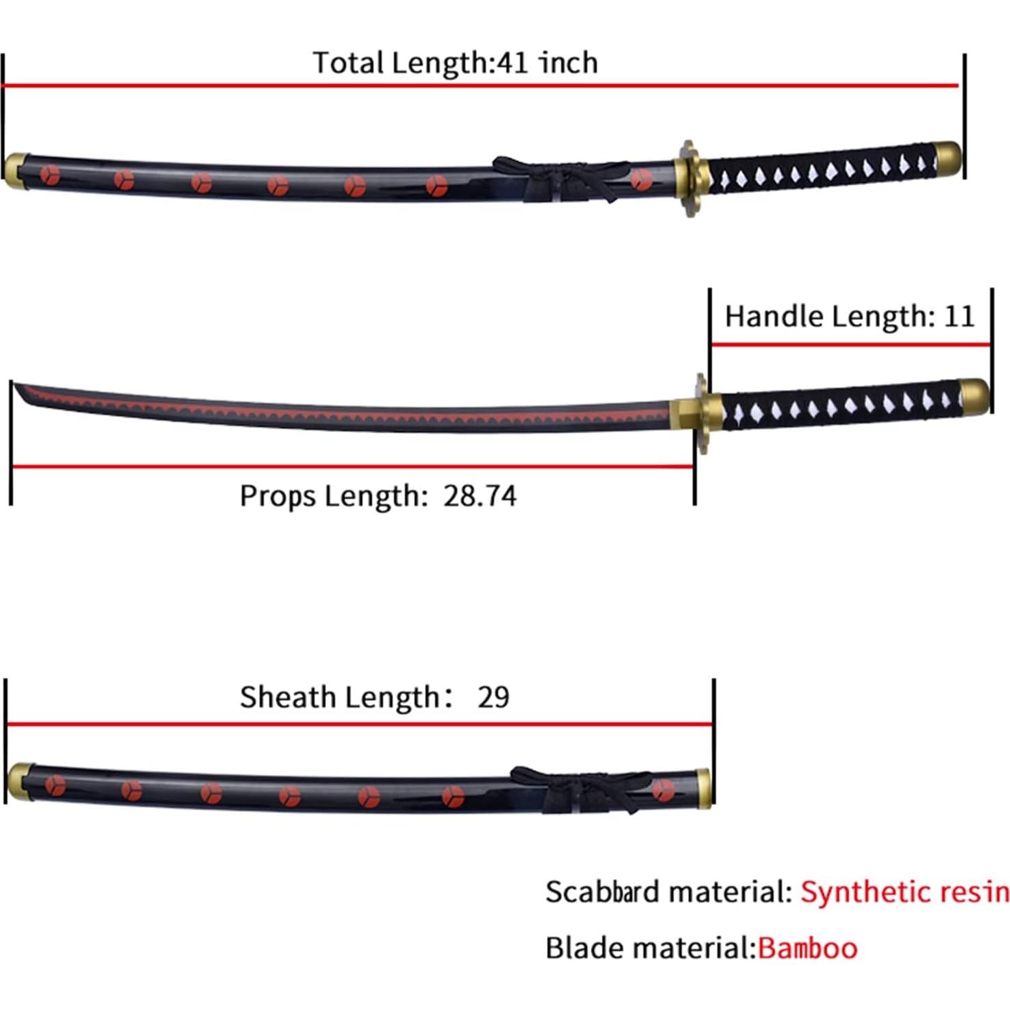 Espada de Anime Zoro Wado Ichimonji 105 cm con Soporte