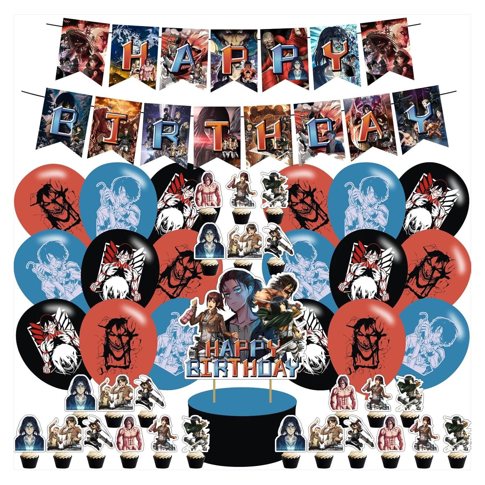 Suministros de Fiesta de Cumpleaños Attack on Titan - 12 Piezas