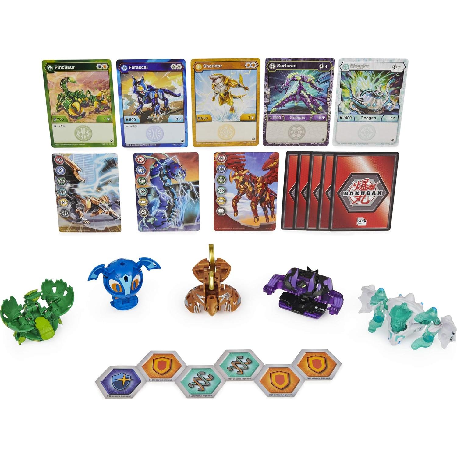 Paquete Guerrero Geogan Bakugan Temporada 3 - 2 Geogan + 3 Bakugan