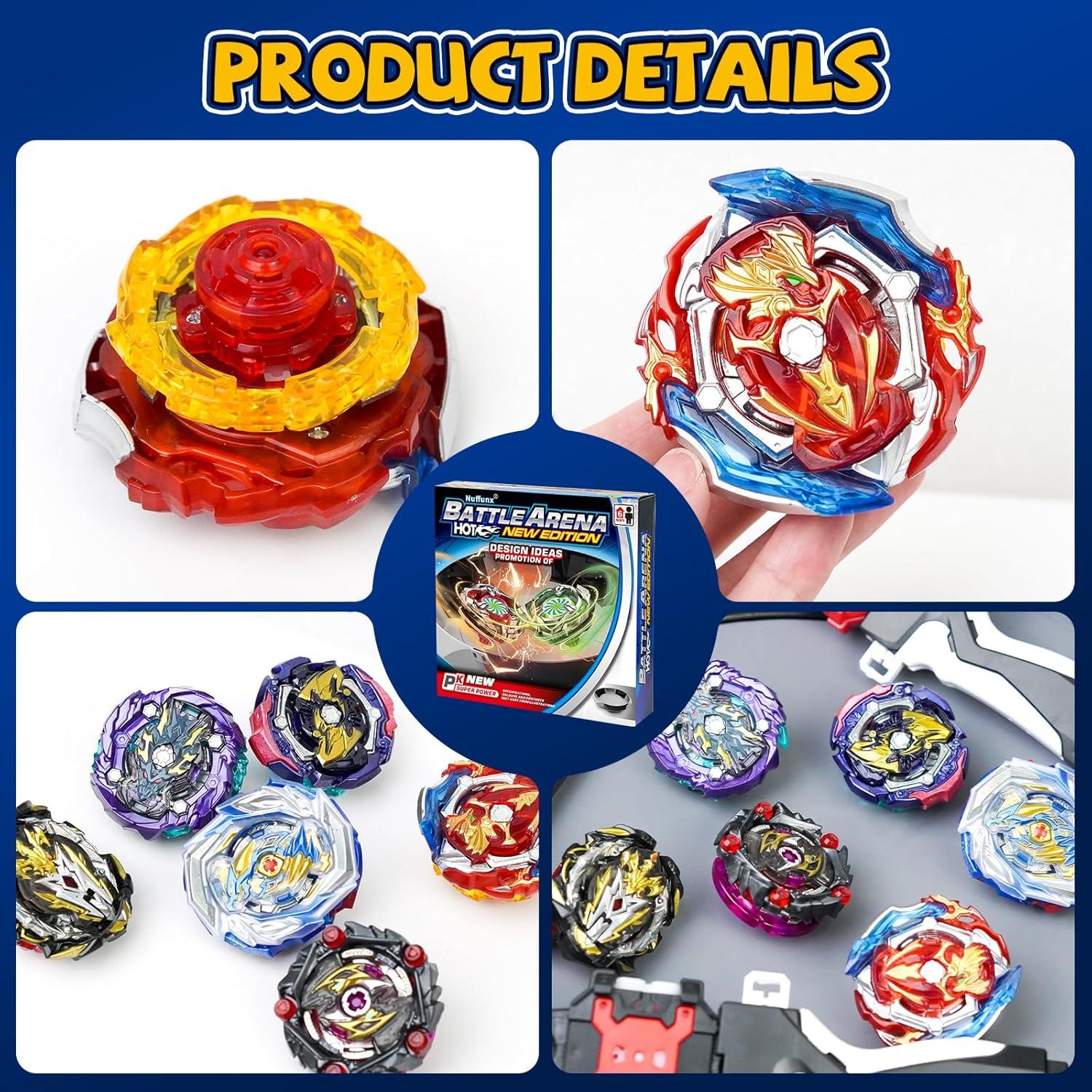 Estadio Grande Bay Blade Nuffunx 38.1 cm con 6 Tops y Lanzador