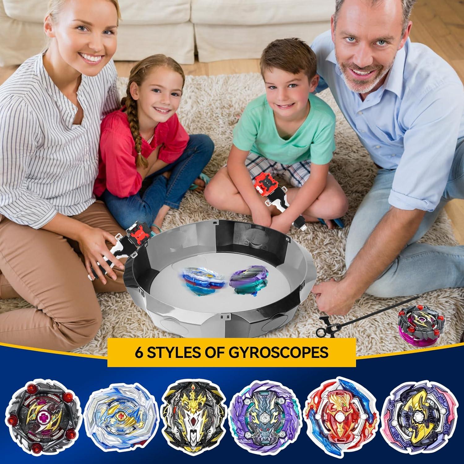 Estadio Grande Bay Blade Nuffunx 38.1 cm con 6 Tops y Lanzador