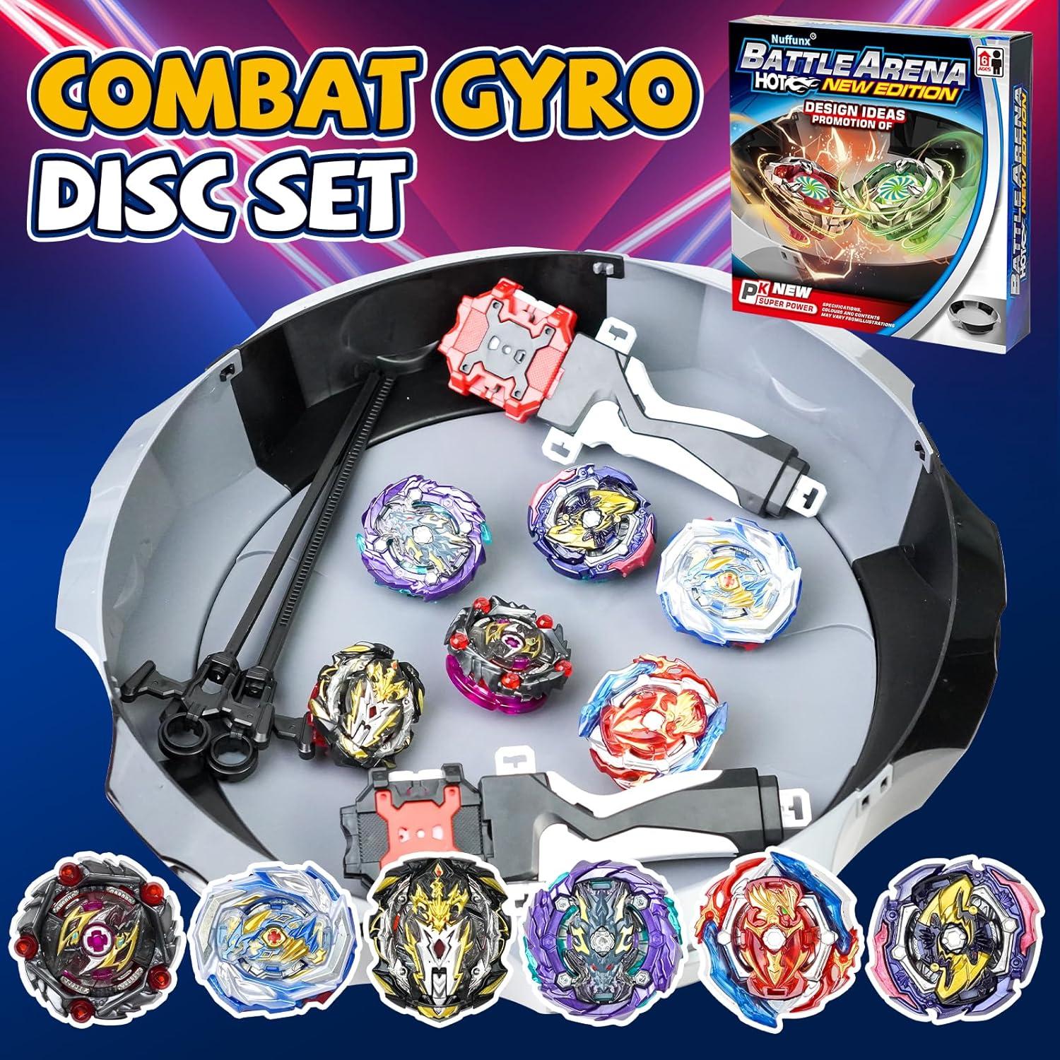 Estadio Grande Bay Blade Nuffunx 38.1 cm con 6 Tops y Lanzador