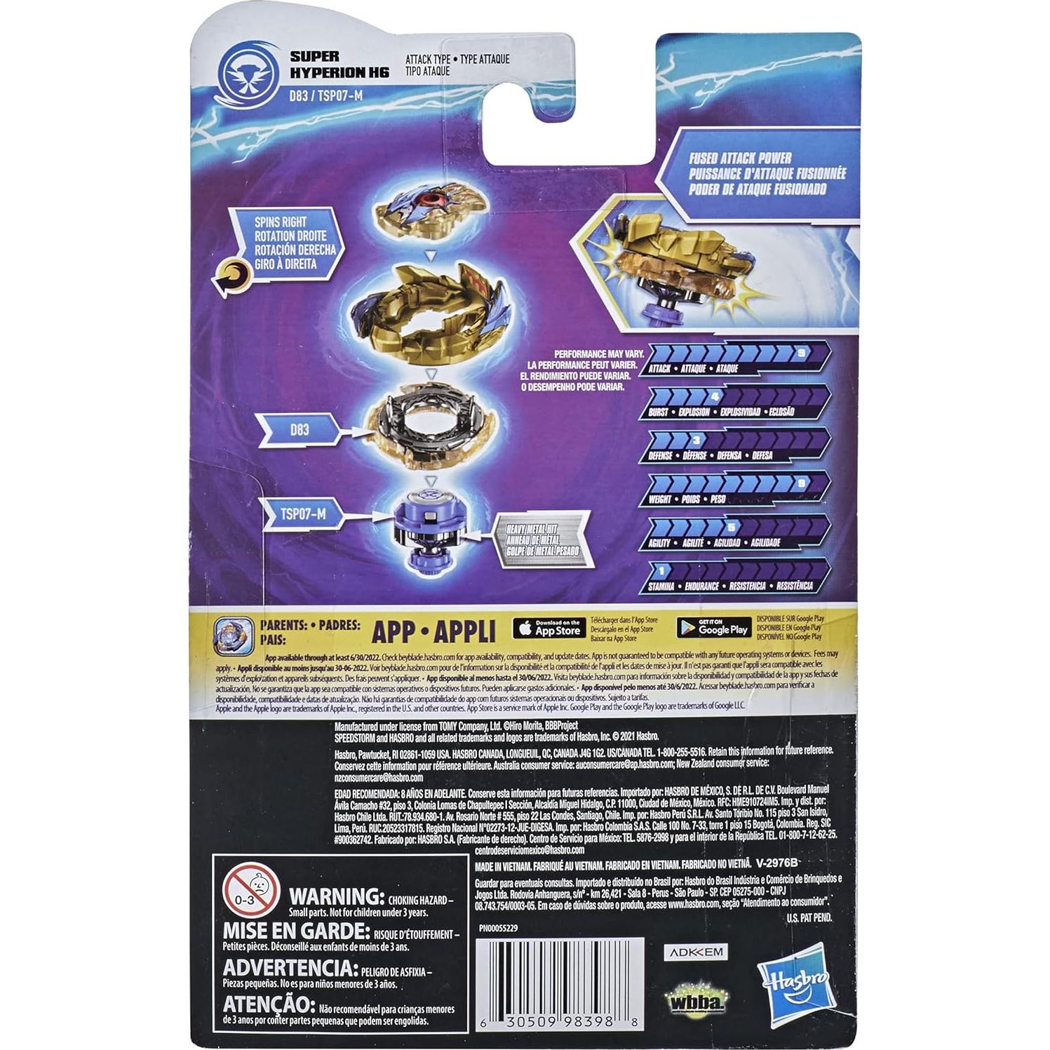 Peonza Beyblade Burst Speedstorm Super Hyperion H6 + Lanzador