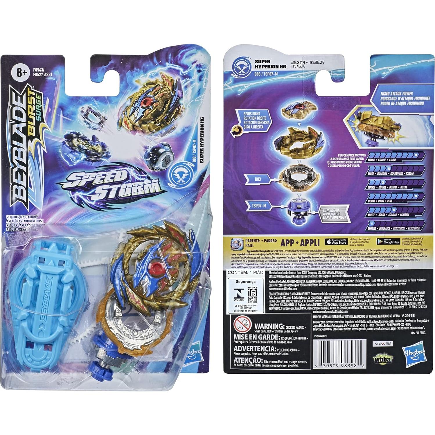 Peonza Beyblade Burst Speedstorm Super Hyperion H6 + Lanzador