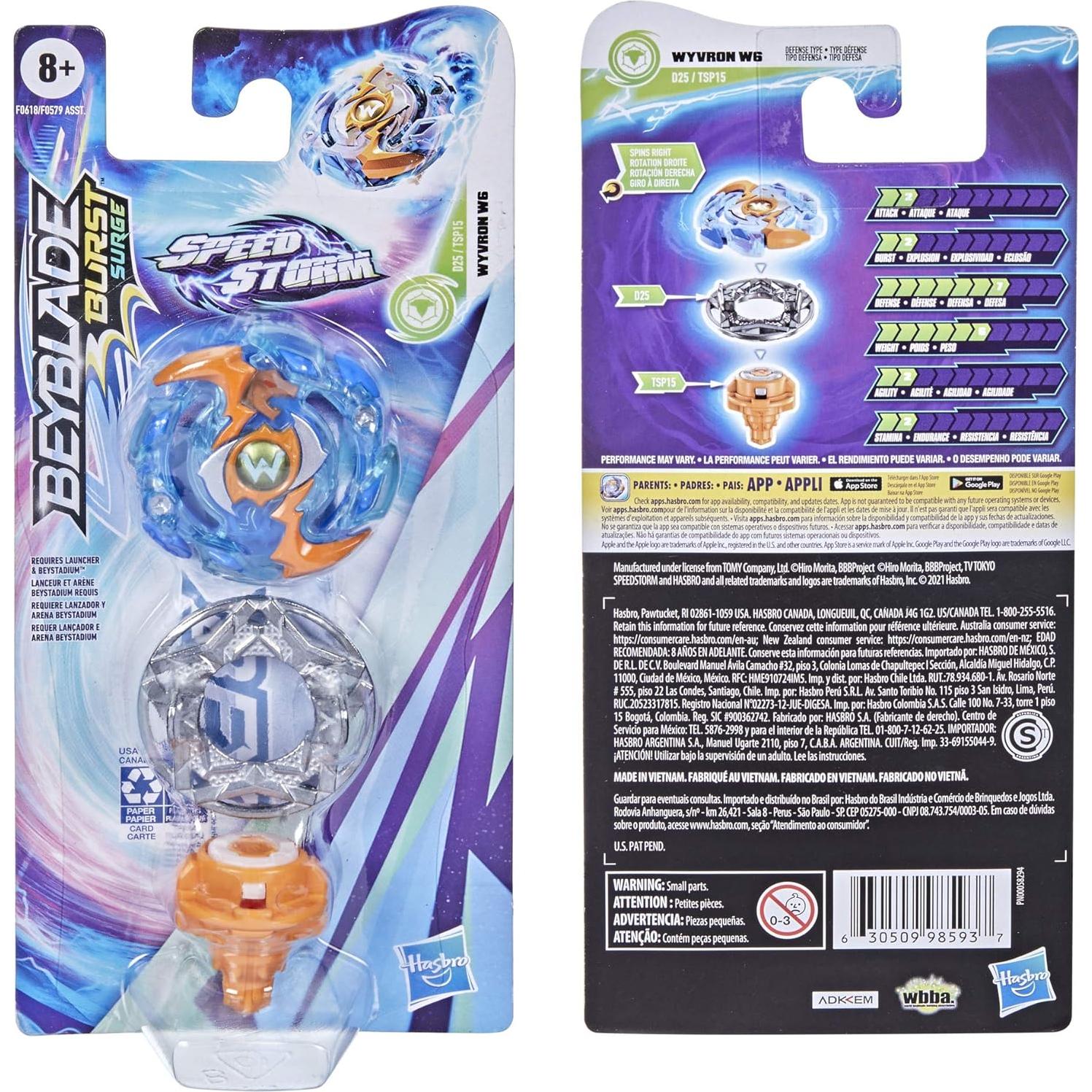Peonza Beyblade Burst Speedstorm Wyvron W6 - Tipo Defensa