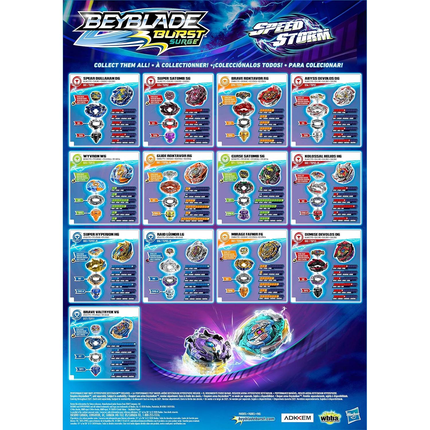 Peonza Beyblade Burst Speedstorm Wyvron W6 - Tipo Defensa