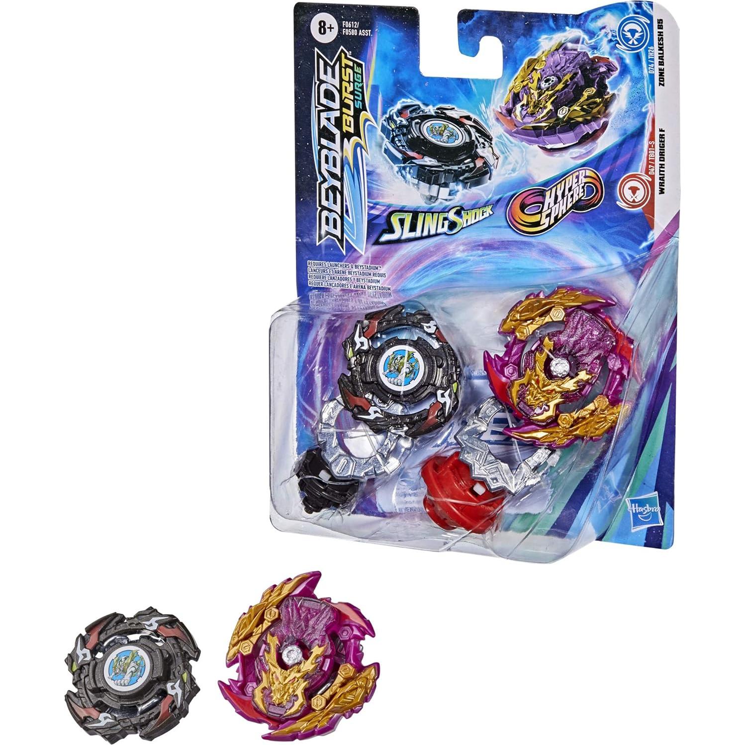 Paquete de Colección Beyblade Burst Hasbro: Zona Balkesh B5 y Wraith Driger F