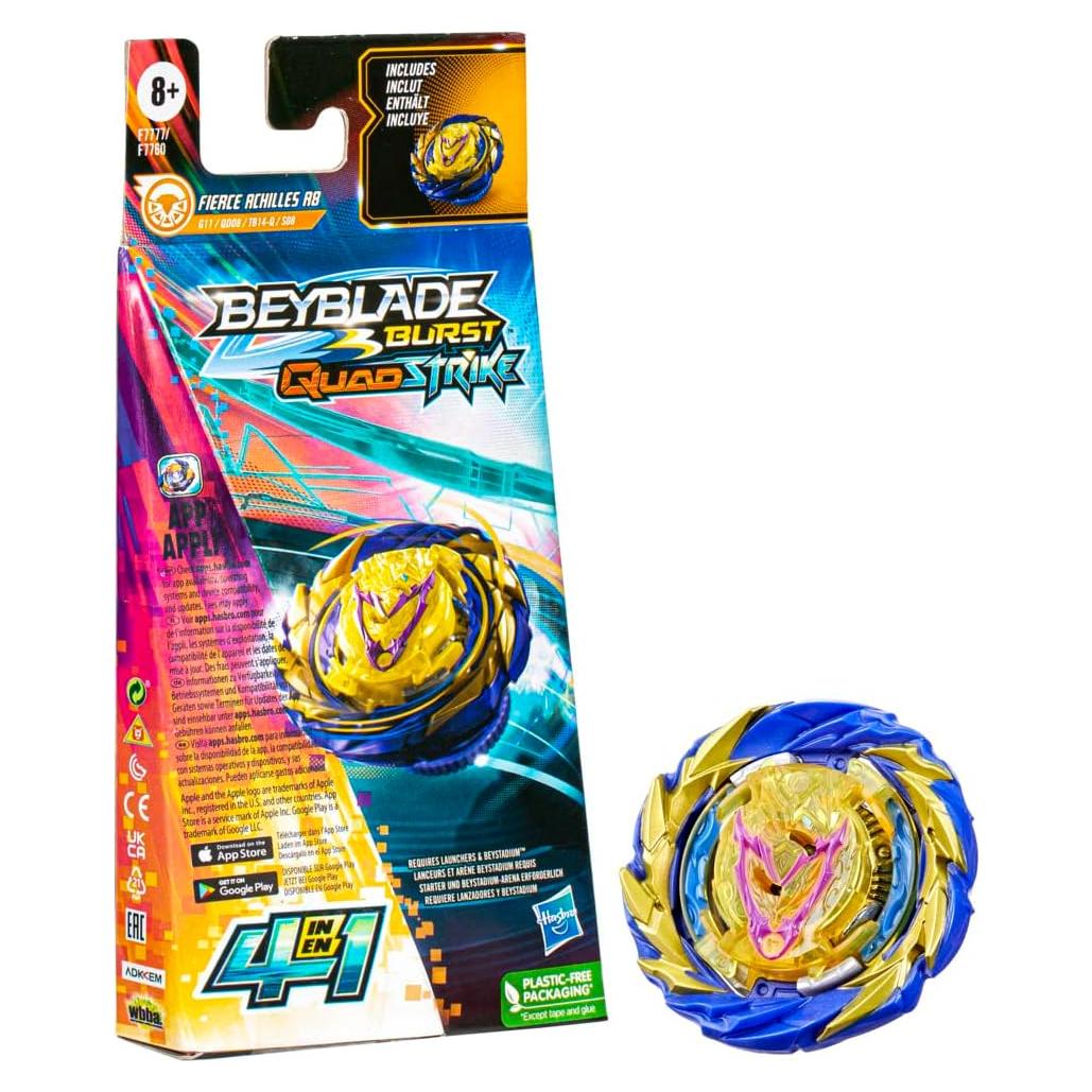 Beyblade Burst QuadStrike Fierce Achilles A8 - Juguete 8+