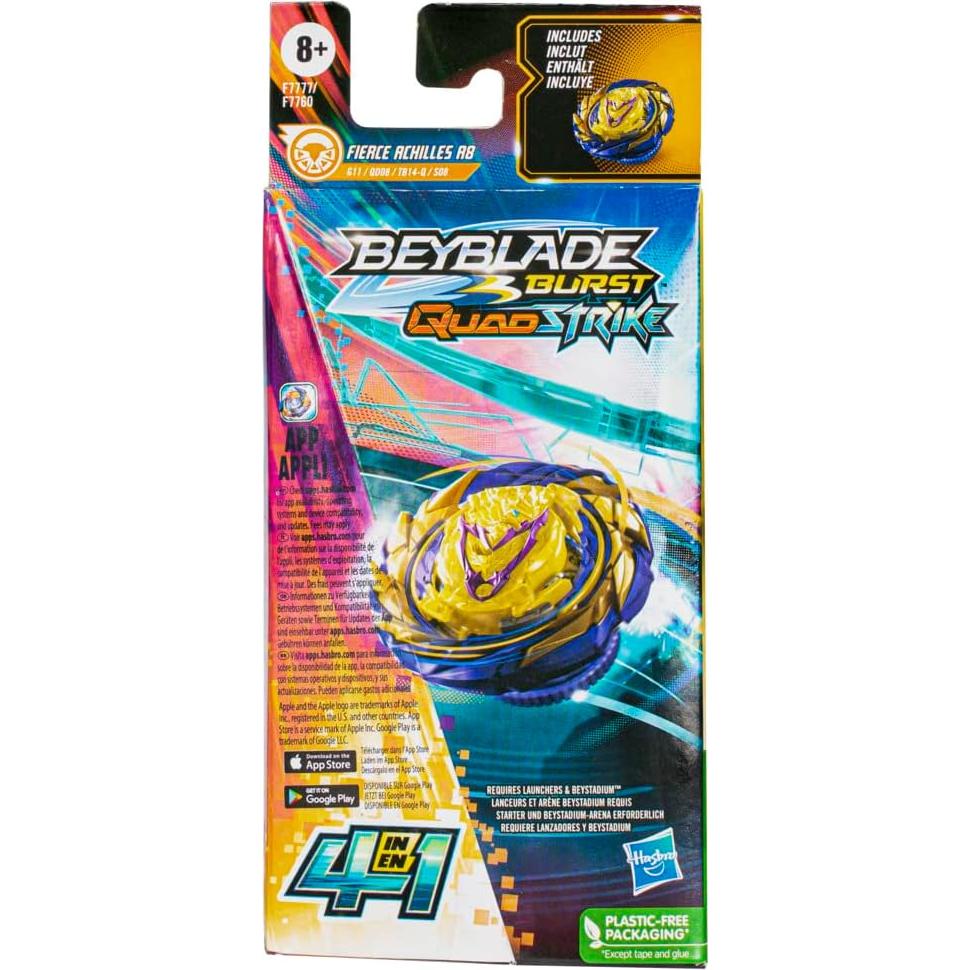 Beyblade Burst QuadStrike Fierce Achilles A8 - Juguete 8+