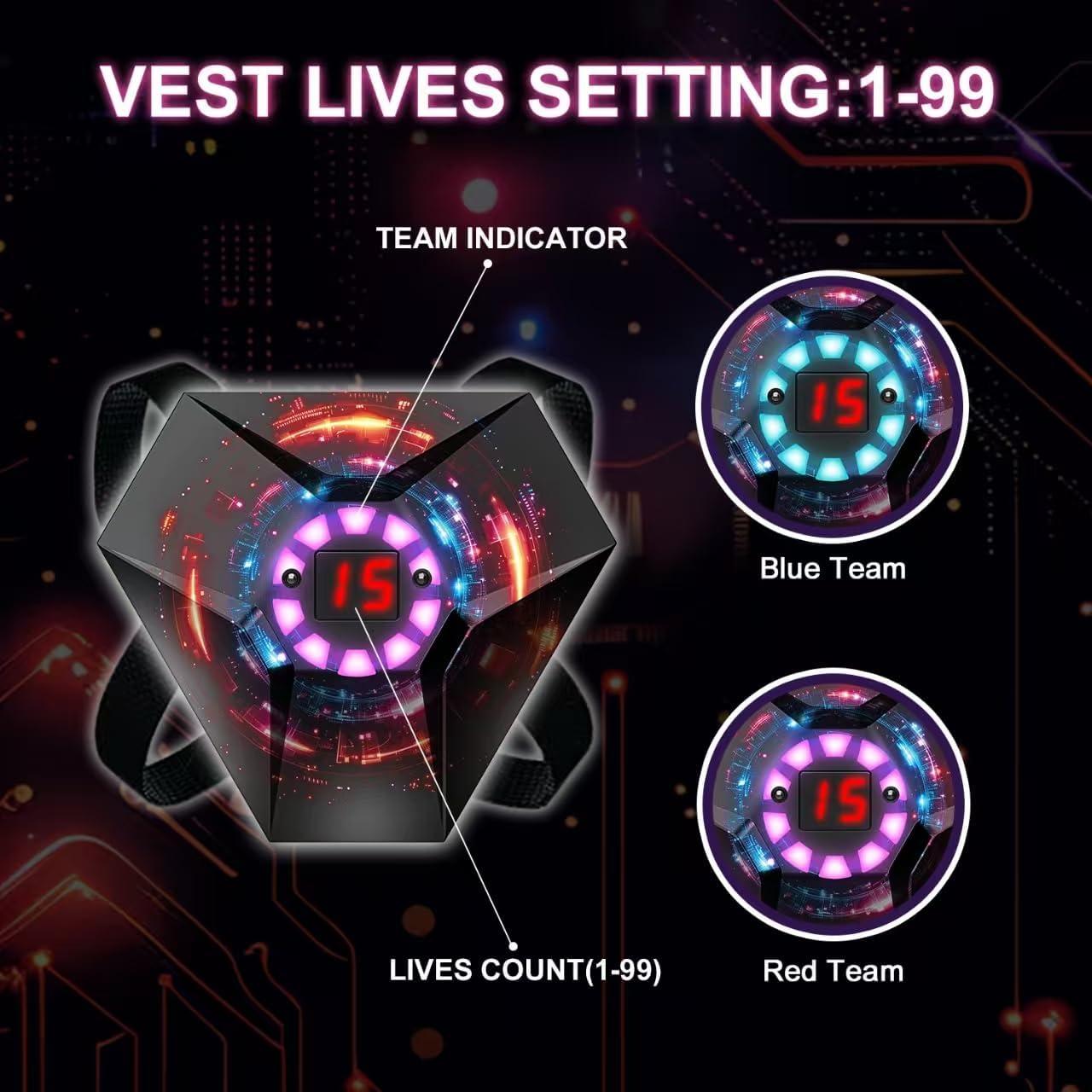 Conjunto Laser Tag CyberNeo con Chaleco LED y Barril Dinámico