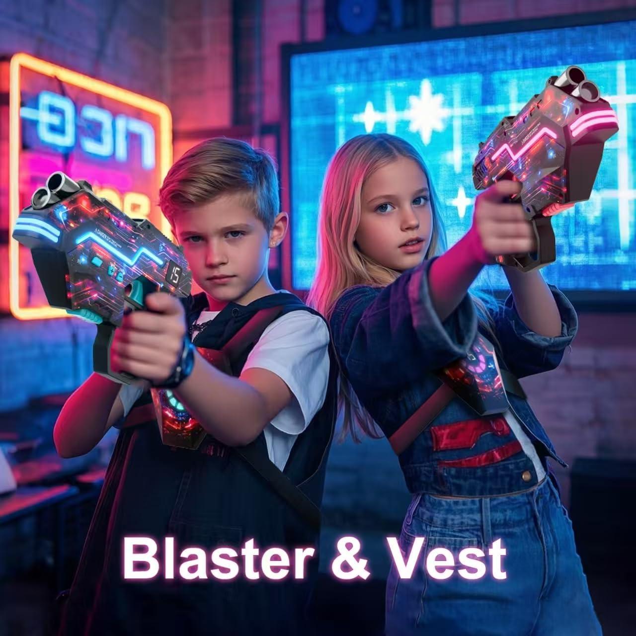 Conjunto Laser Tag CyberNeo con Chaleco LED y Barril Dinámico