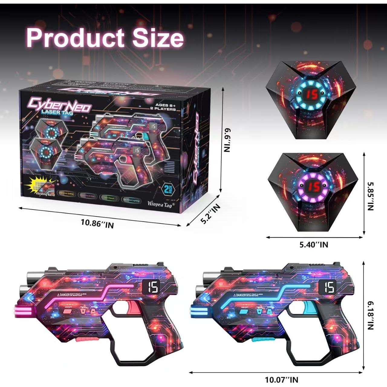 Conjunto Laser Tag CyberNeo con Chaleco LED y Barril Dinámico