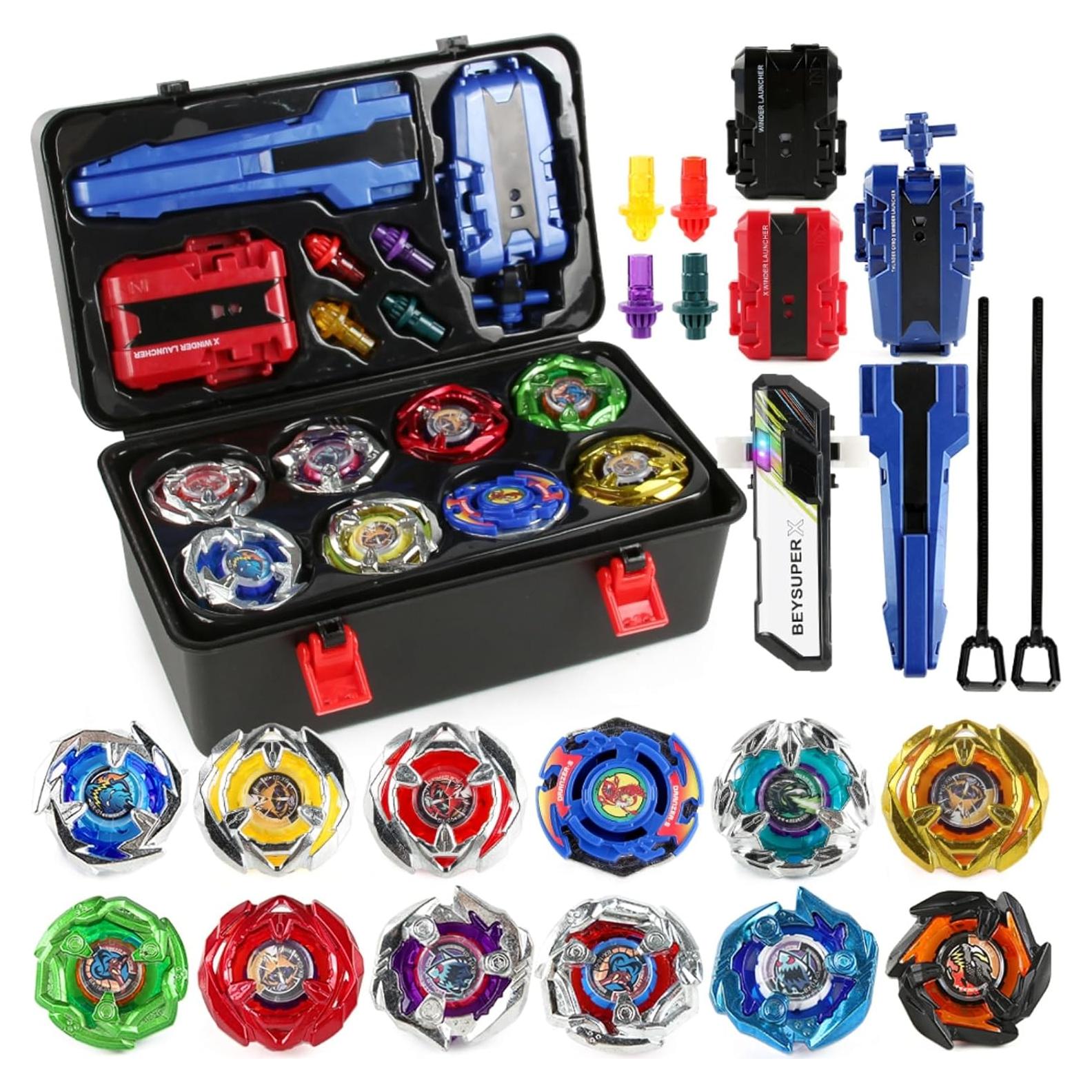 Conjunto de Tops de Batalla Gyro Burst 12 con Lanzadores y Caja