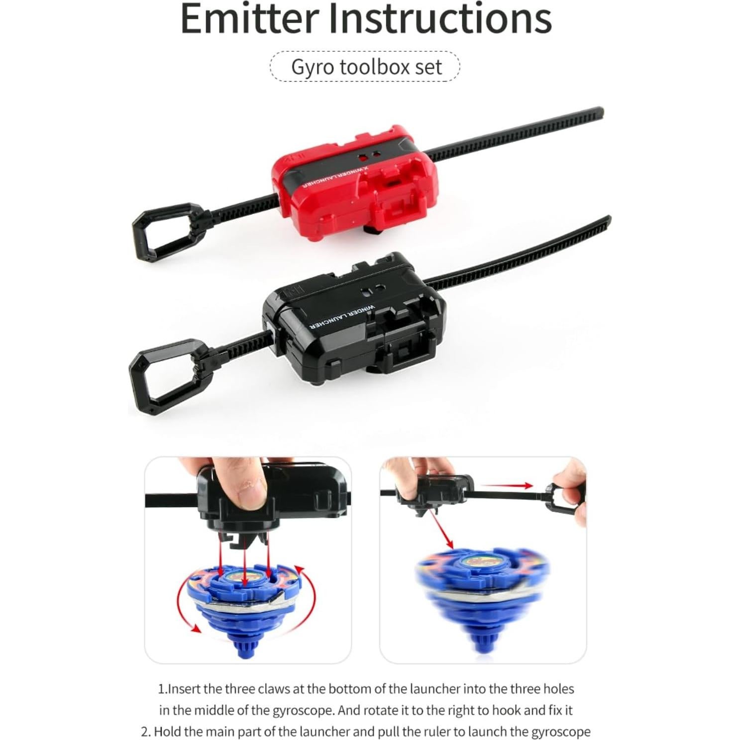 Conjunto de Tops de Batalla Gyro Burst 12 con Lanzadores y Caja