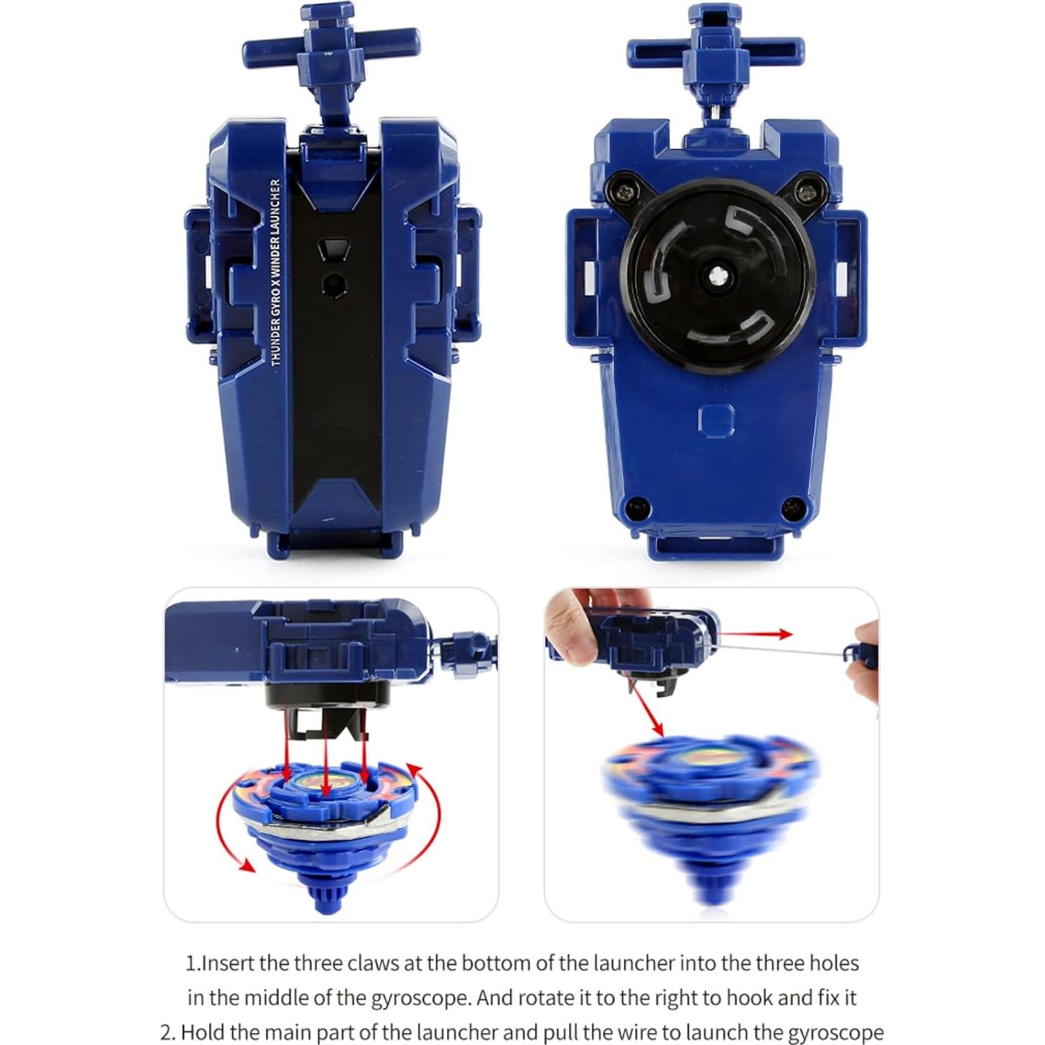 Conjunto de Tops de Batalla Gyro Burst 12 con Lanzadores y Caja