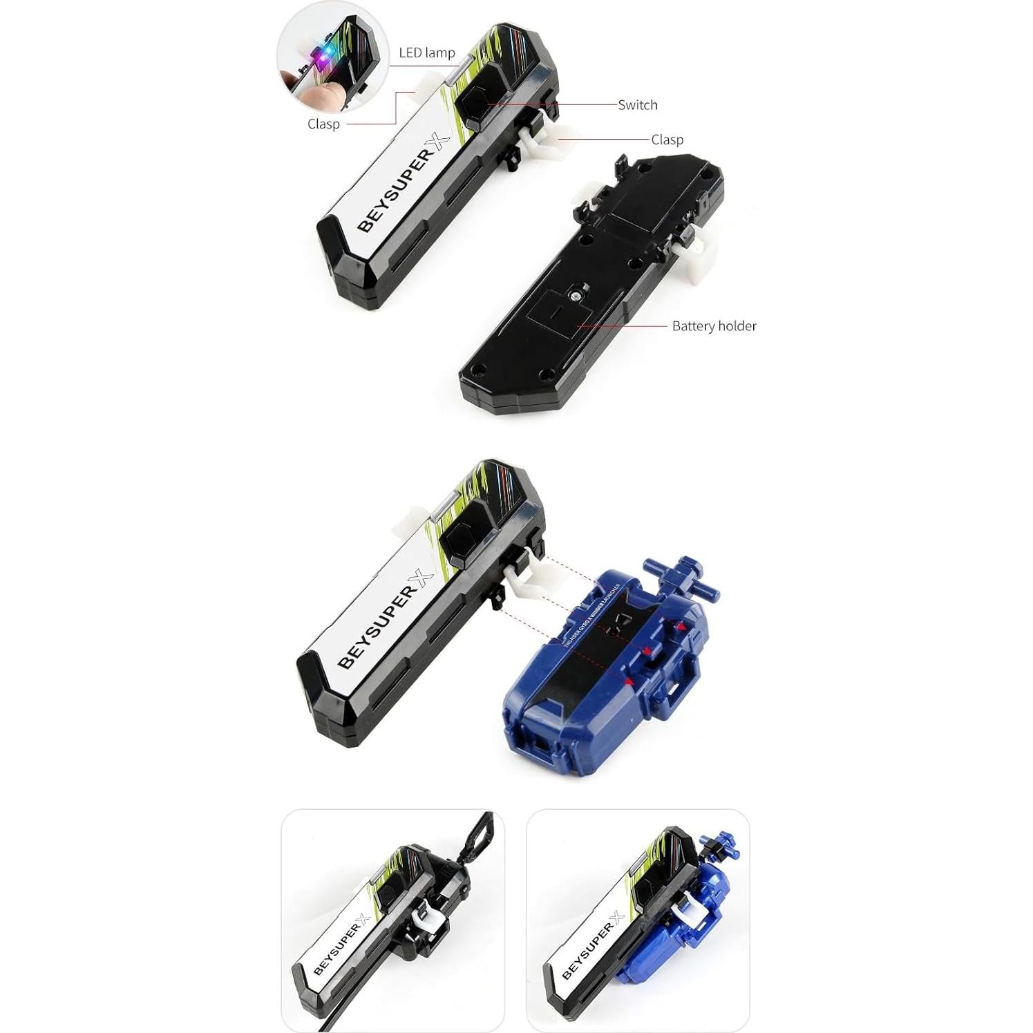 Conjunto de Tops de Batalla Gyro Burst 12 con Lanzadores y Caja