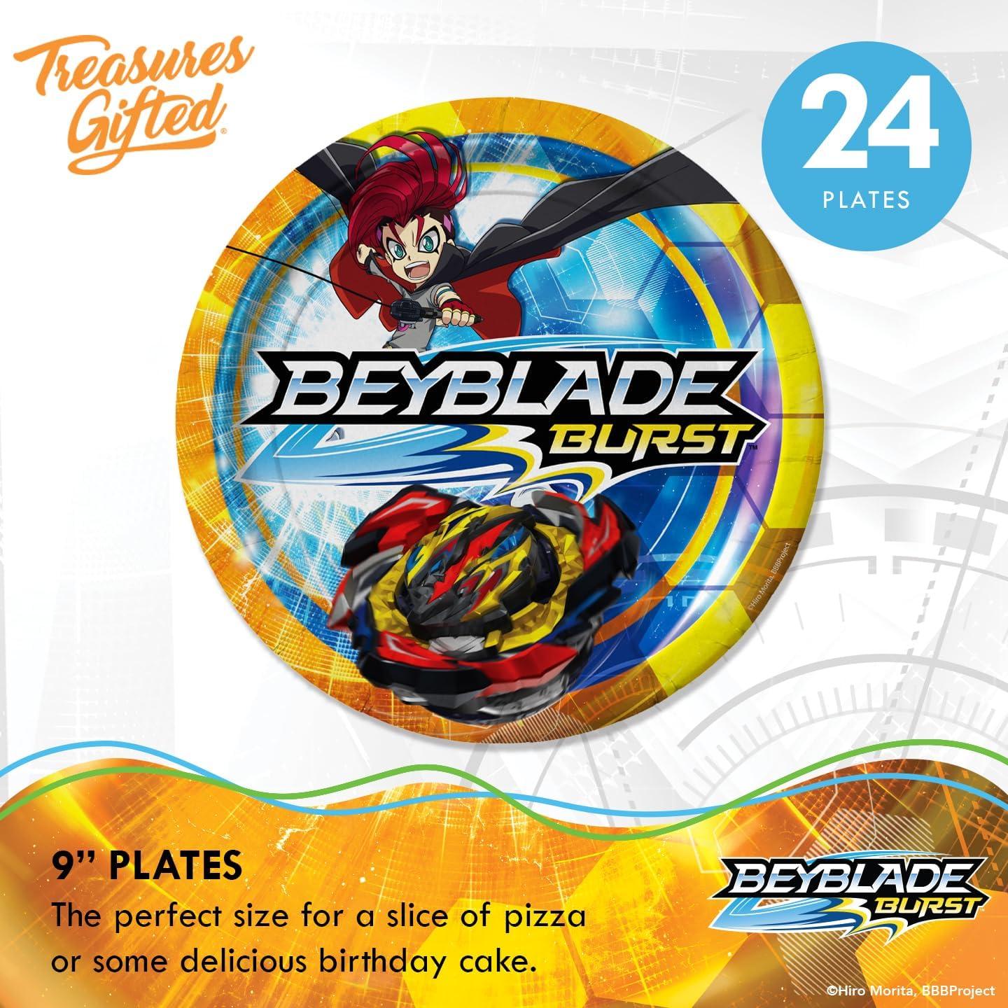 Set de Fiesta BEYBLADE BURST para 24 Invitados - Platos, Vasos y Servilletas