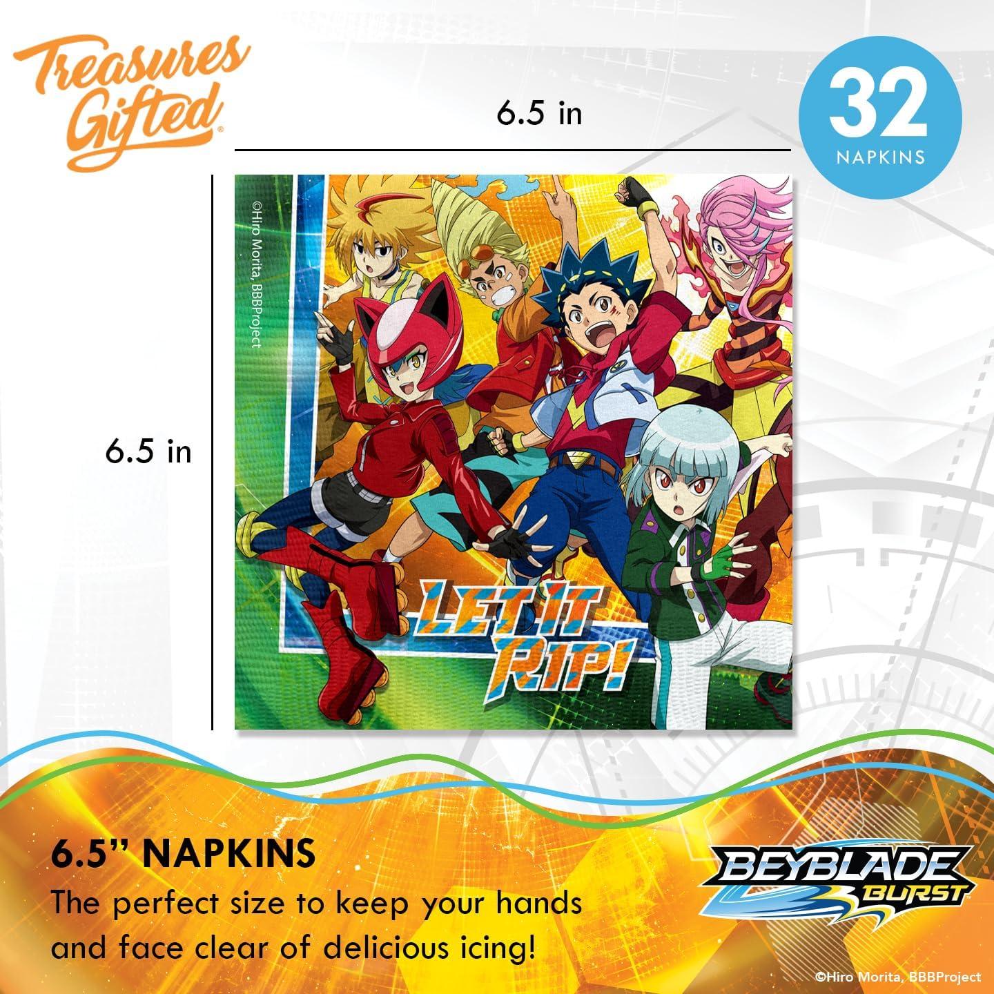 Set de Fiesta BEYBLADE BURST para 24 Invitados - Platos, Vasos y Servilletas