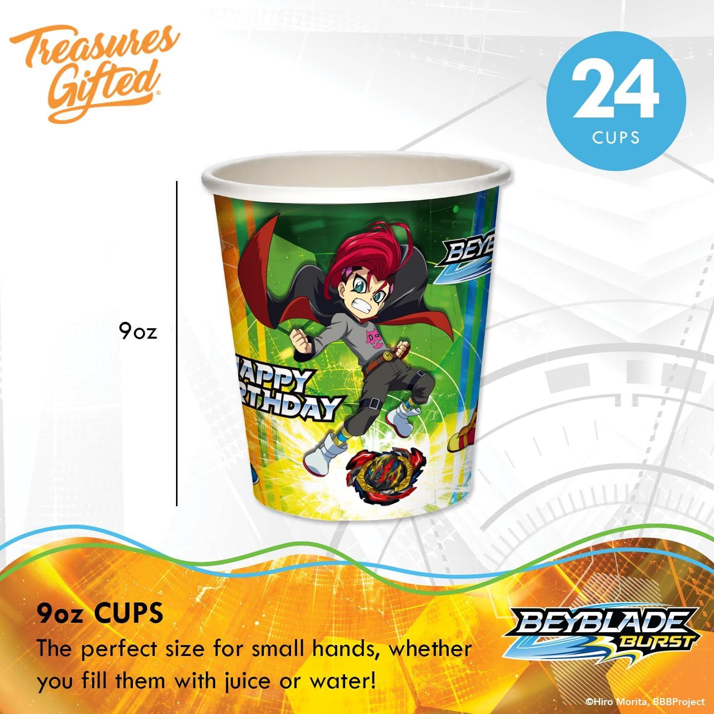 Set de Fiesta BEYBLADE BURST para 24 Invitados - Platos, Vasos y Servilletas