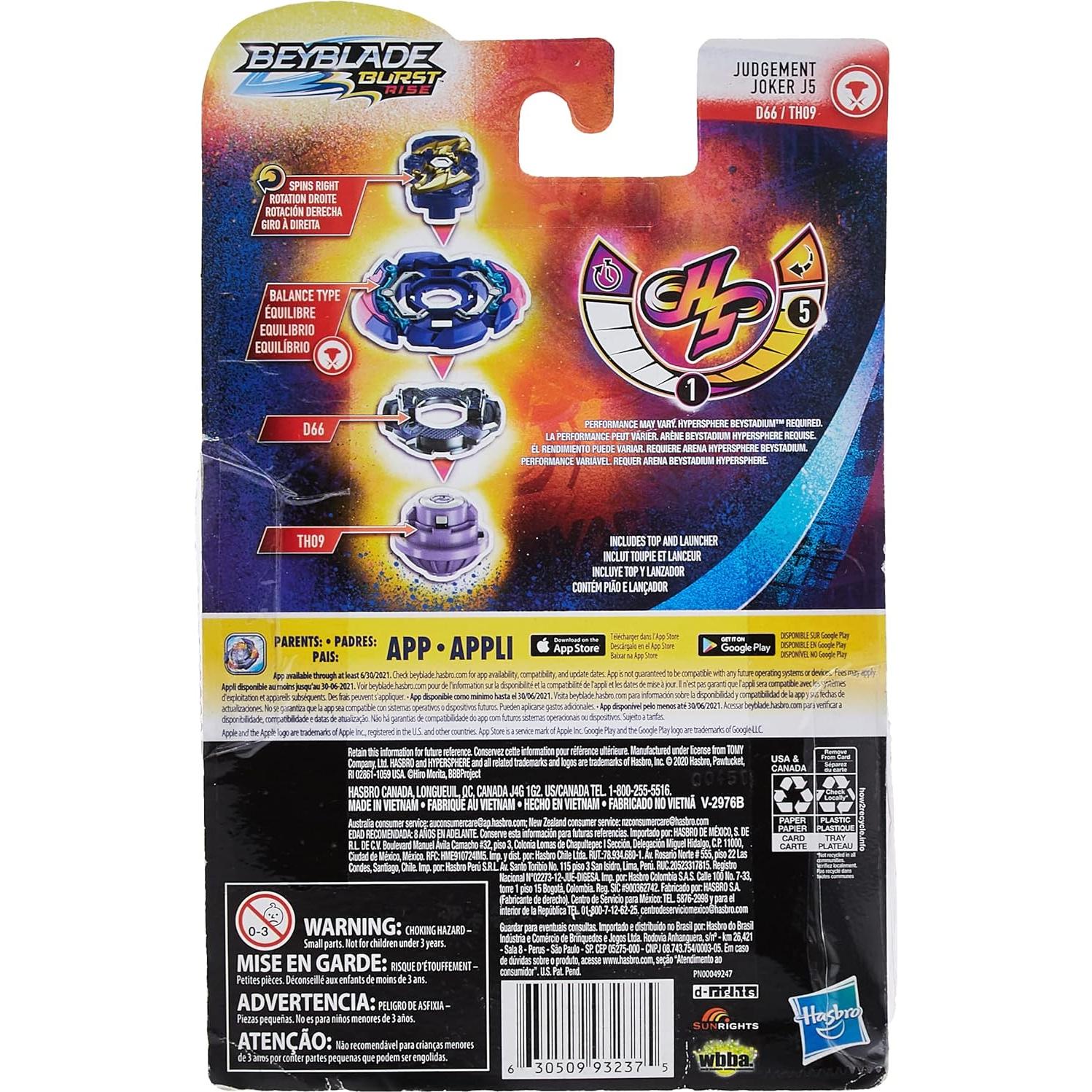 Beyblade Burst Rise Judgement Joker J5 - Peonza Balance y Lanzador