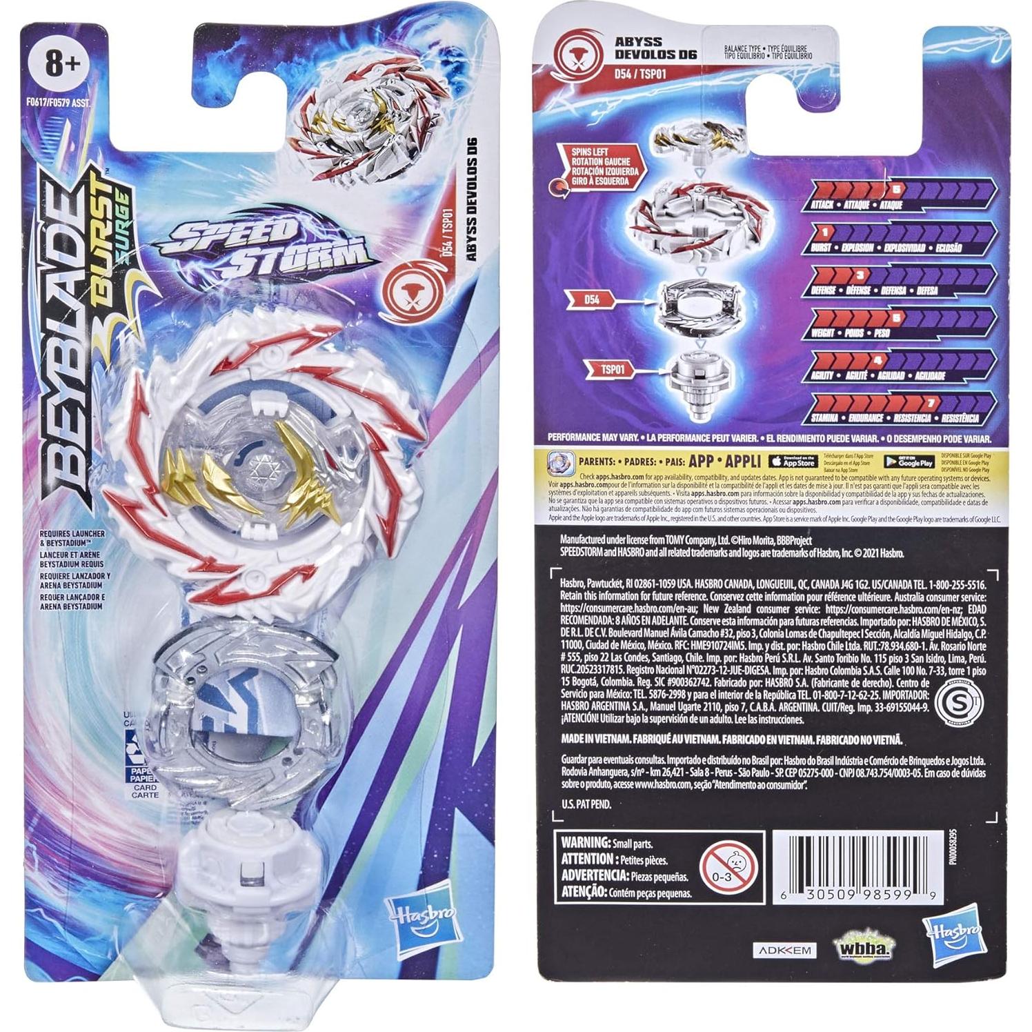 Peonza Beyblade Burst Speedstorm Abyss Devolos D6 - Juguete 8+