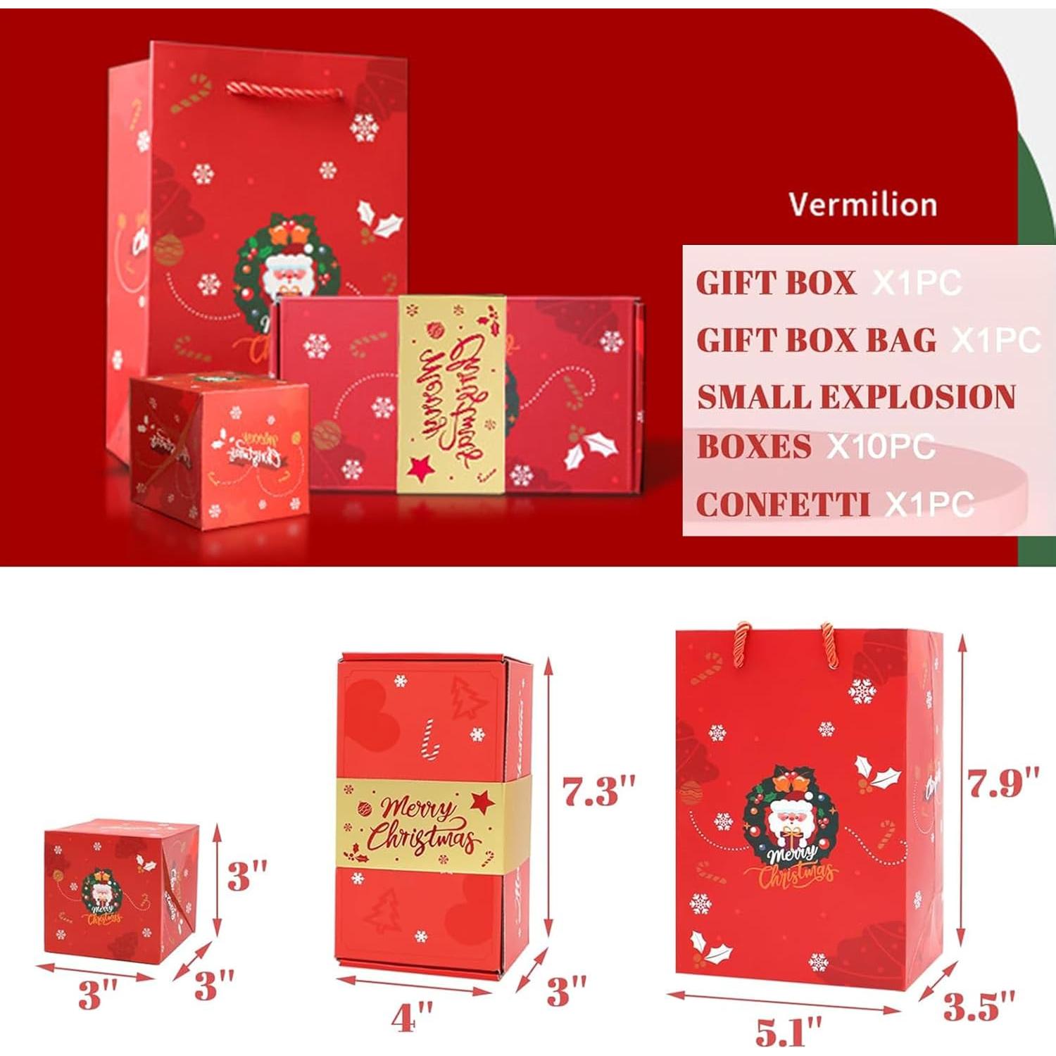 Caja de Regalo Sorpresa DYFCNP 10 Cajas Rojas para Navidad